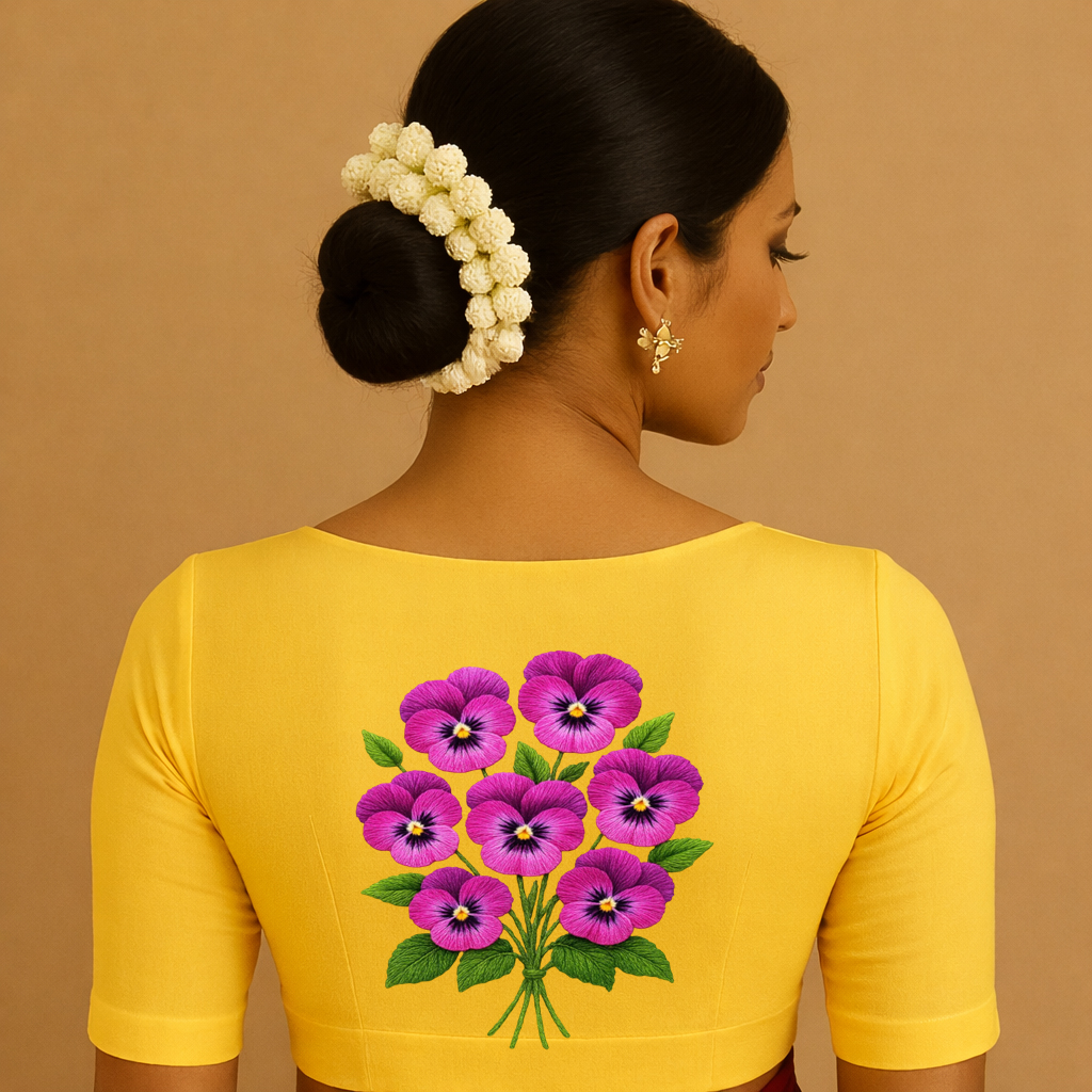 Yellow Floral Embroidered Blouse