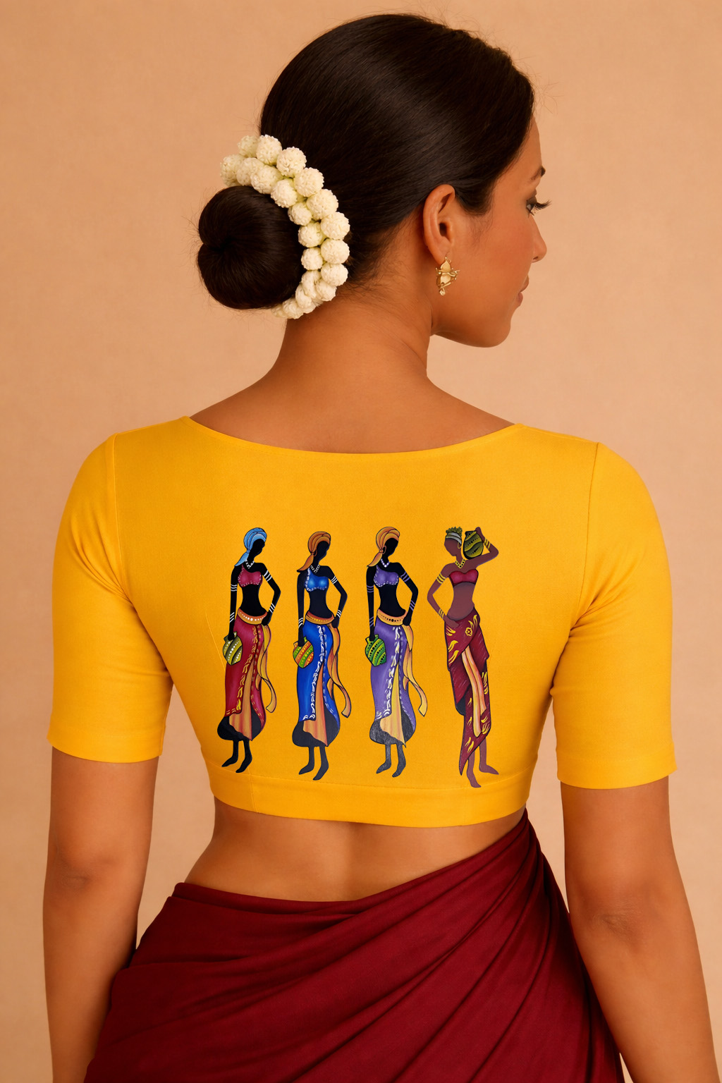 Hand-Painted Yellow Blouse