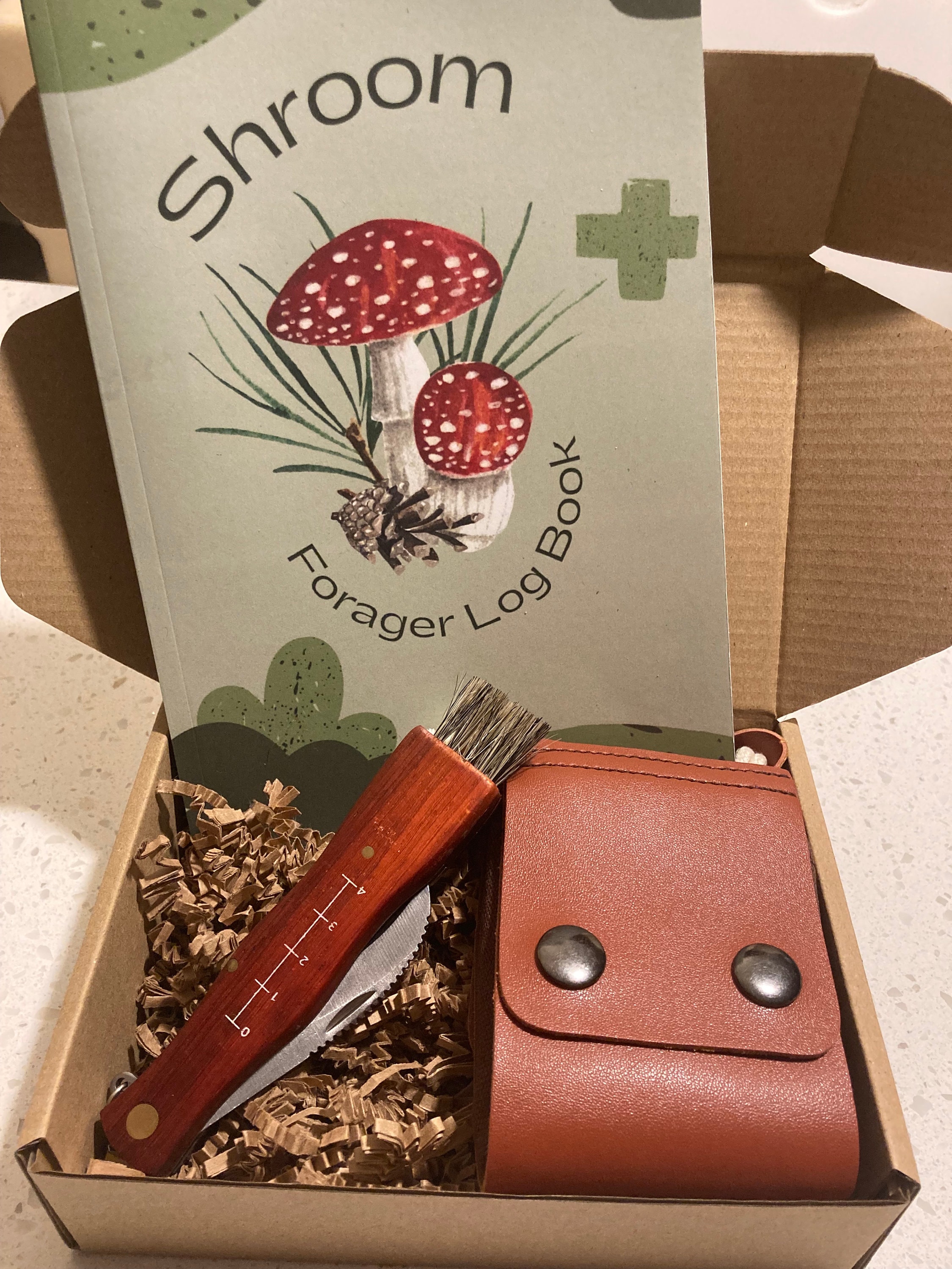 Mushroom Foraging Kit: Knife, Brush, Bag & Log Book