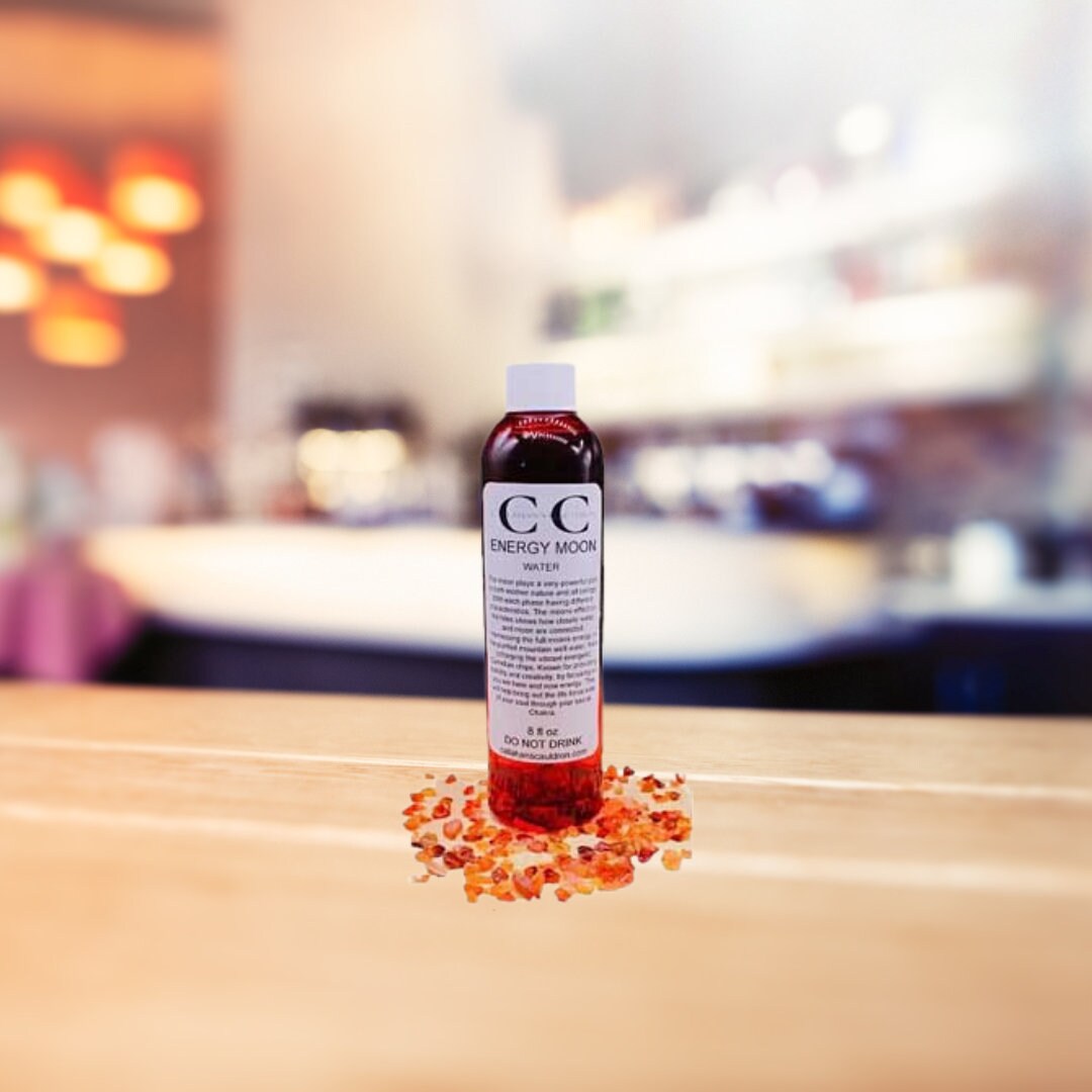 Energy Moon Water: Carnelian Chips, Sacral Chakra Cleansing (8oz)