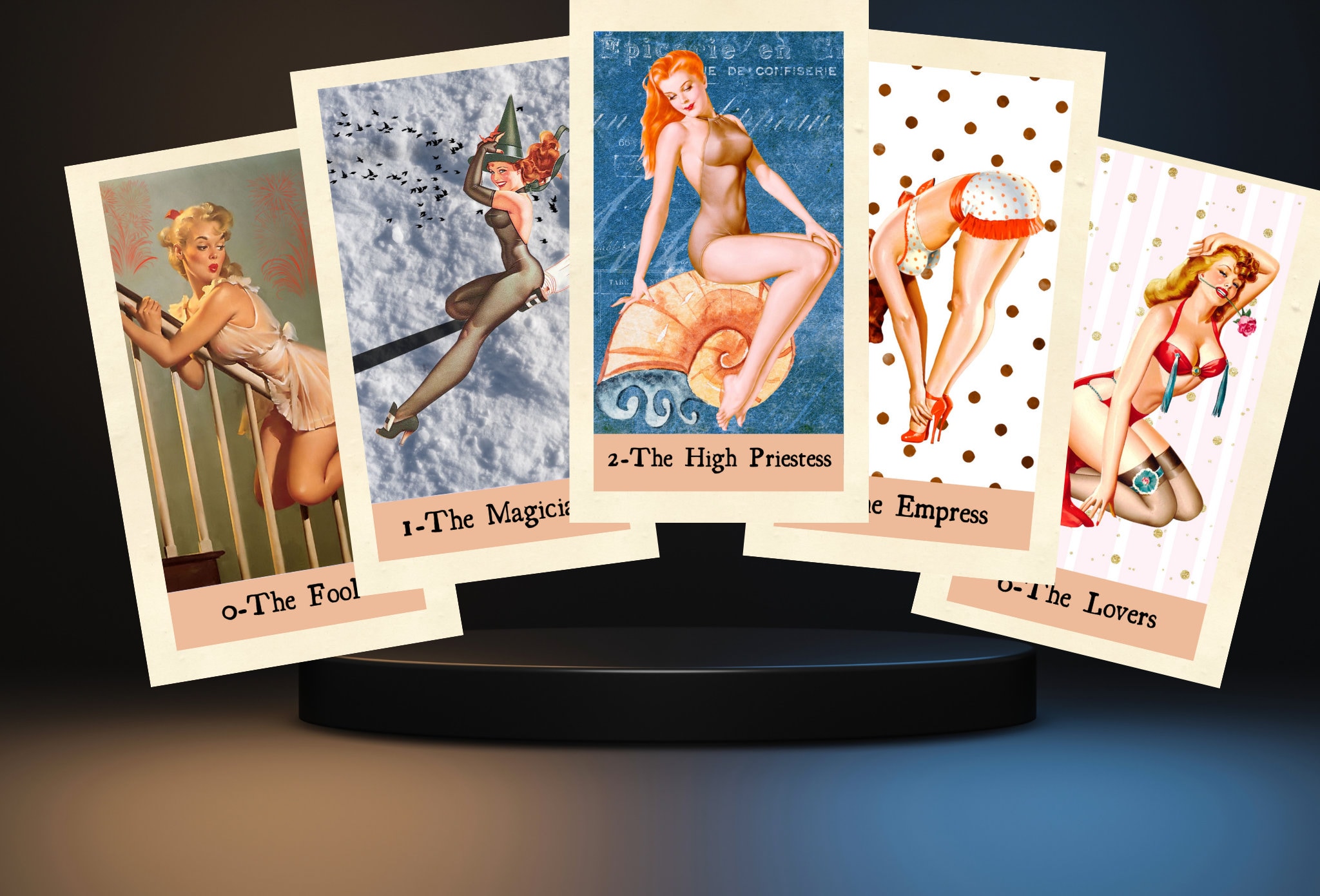 Retro Pin Up Girls Tarot Deck: 78 Card Indie Divination Deck