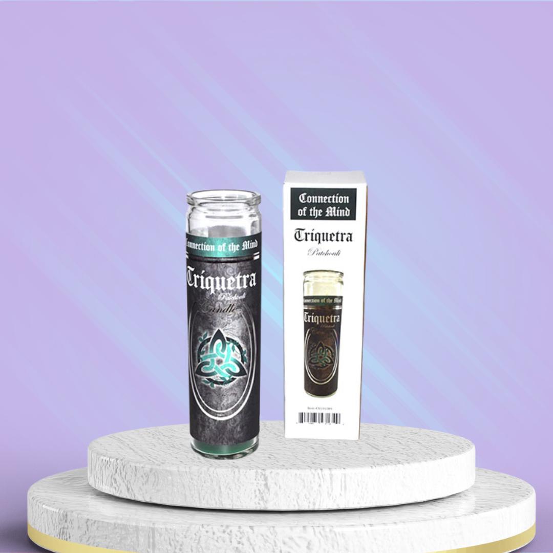 Triquetra Patchouli Candle: Celtic Knot, 90-Hour Burn Time, Gift Boxed