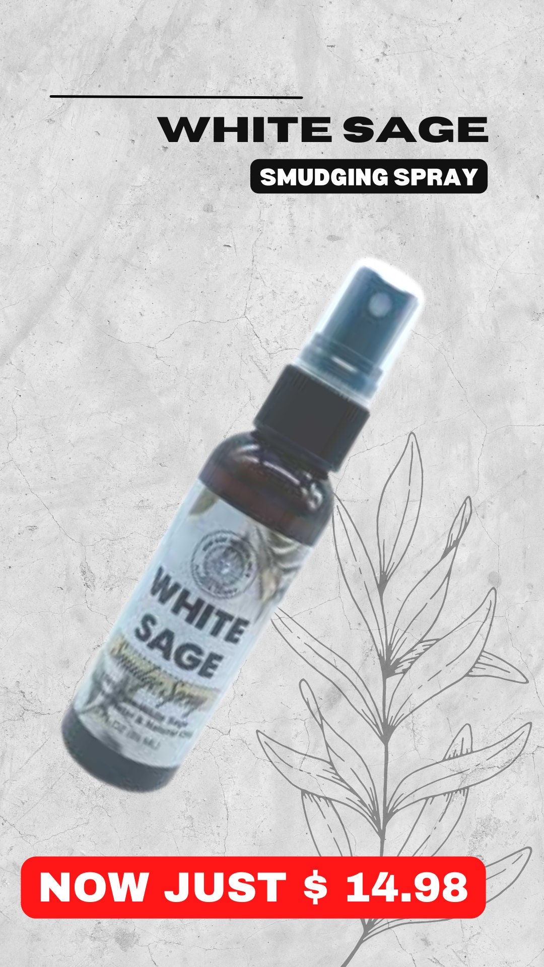 White Sage Smudge Spray: Smokeless Cleansing Mist