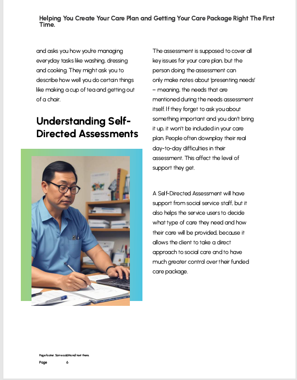 Creating Your Care Plan:   