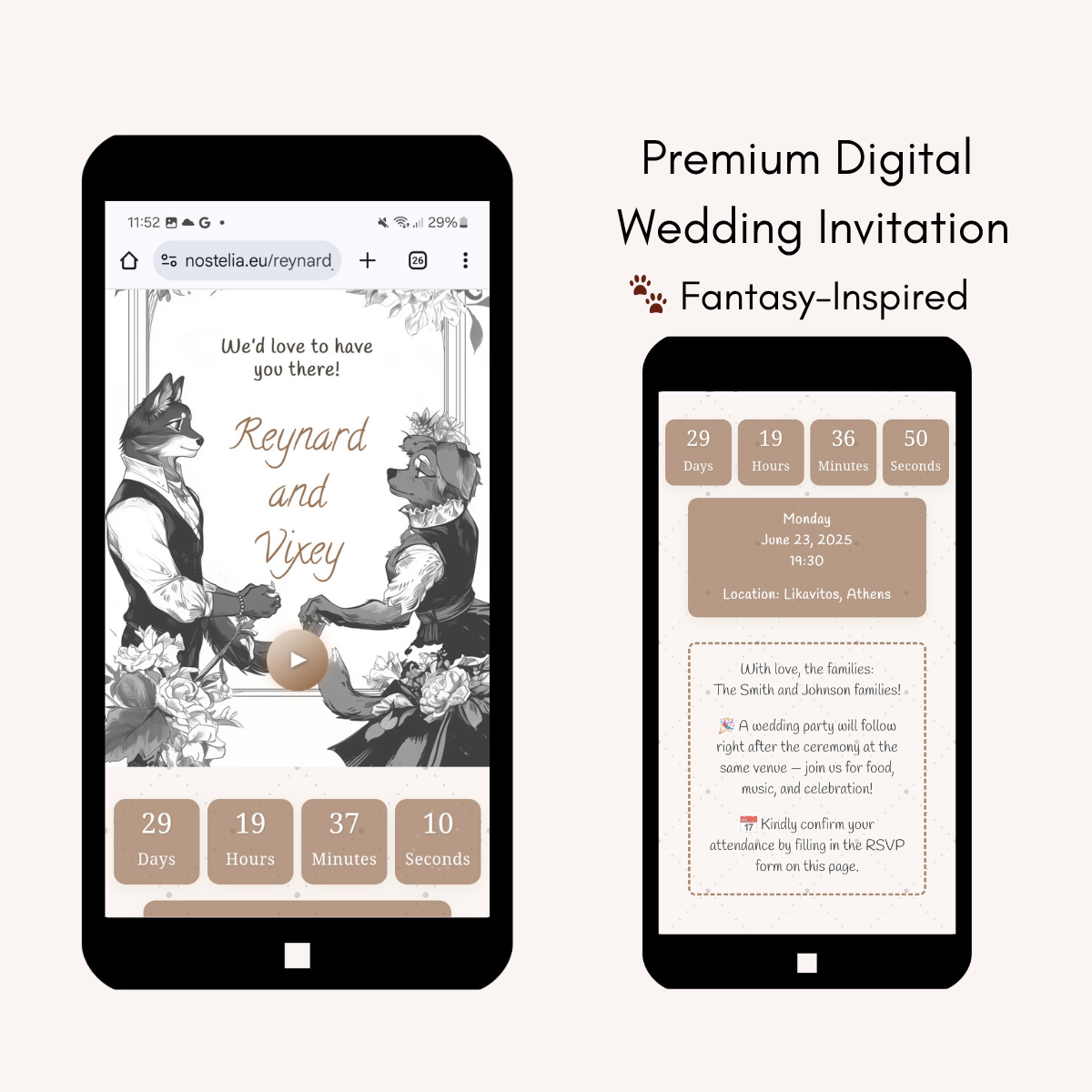 Fantasy-Inspired Interactive & Personalized Wedding Invitation Website
