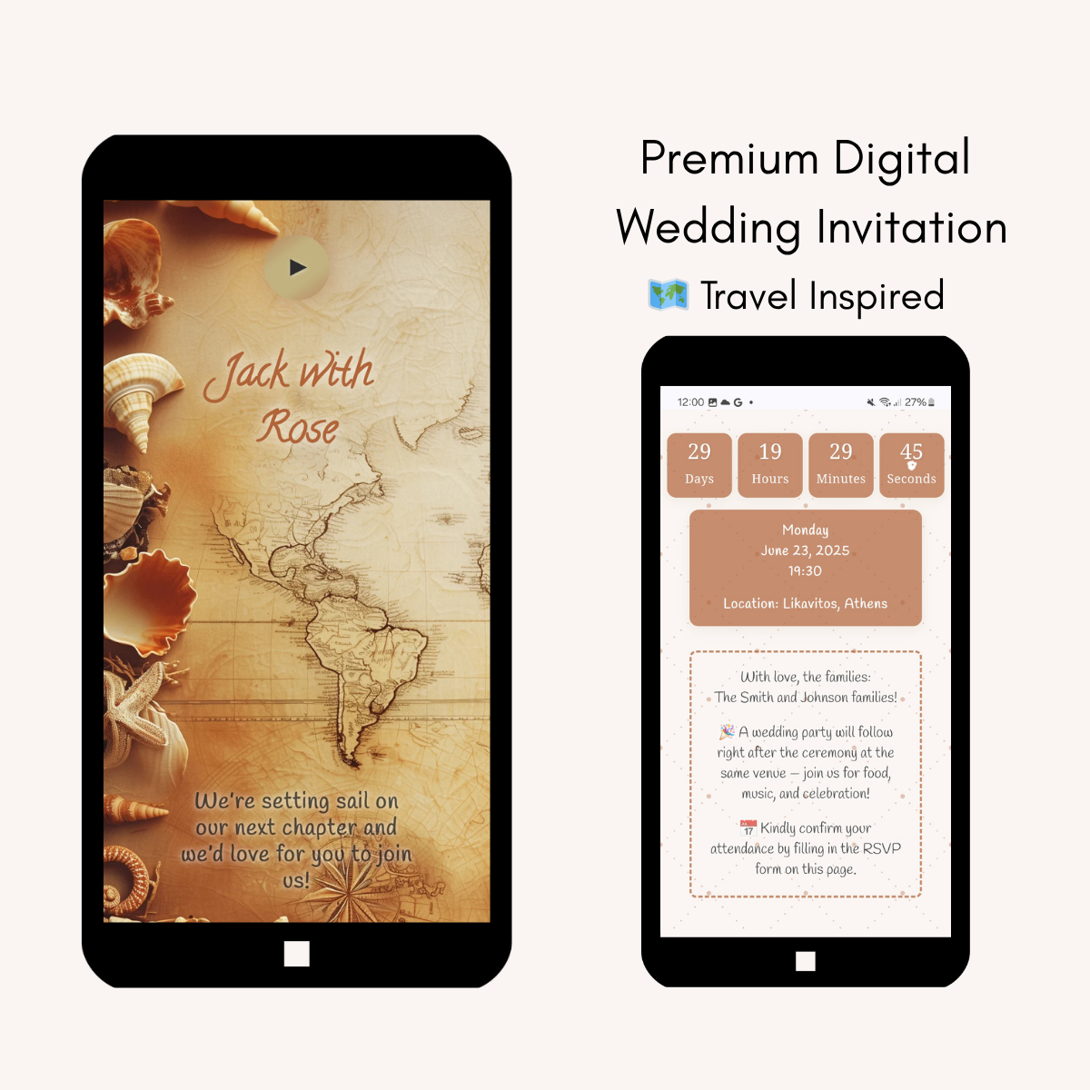 Travel Inspired - Interactive & Personalized Wedding Invitation Website