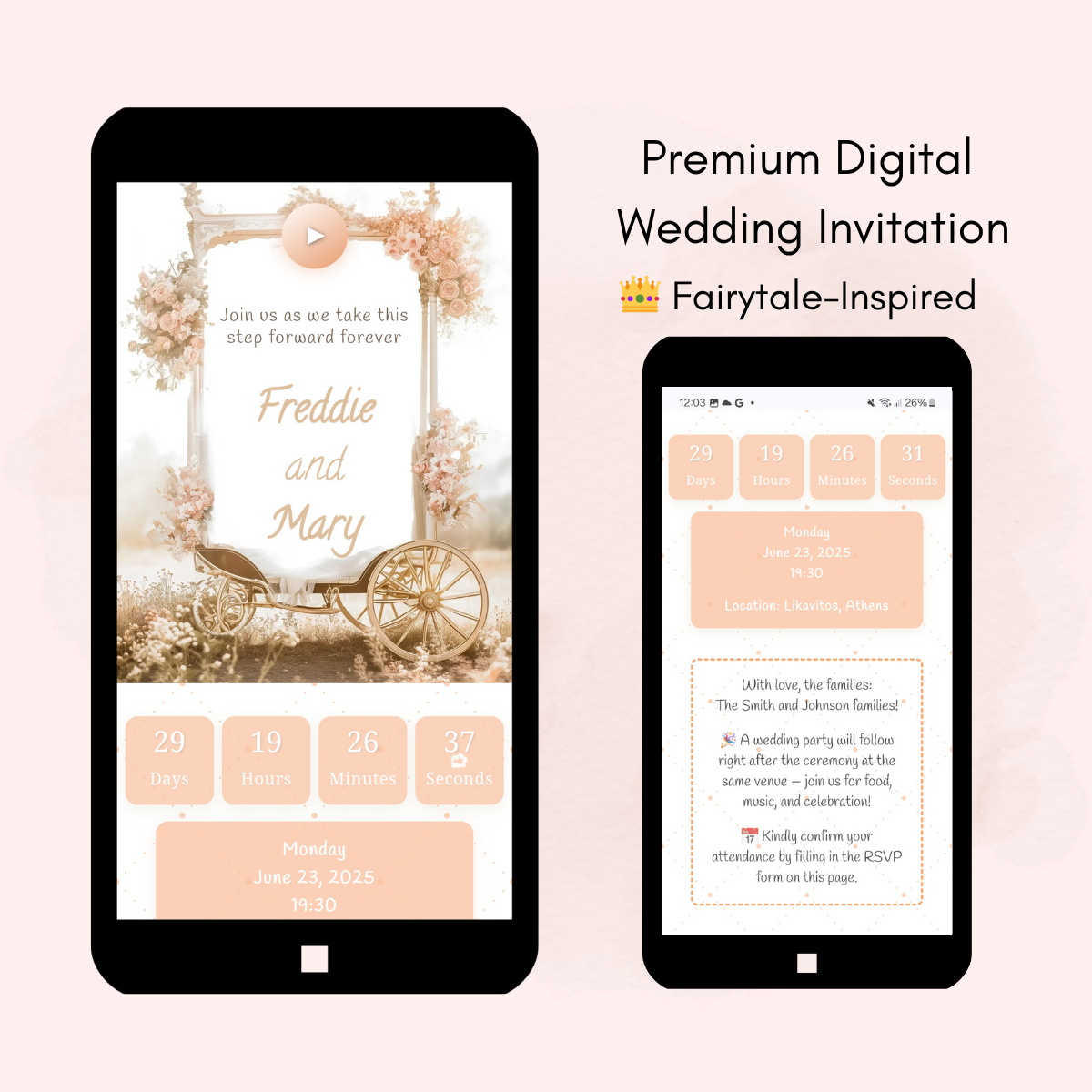 Fairytale-Inspired Premium Digital Wedding Invitation Website