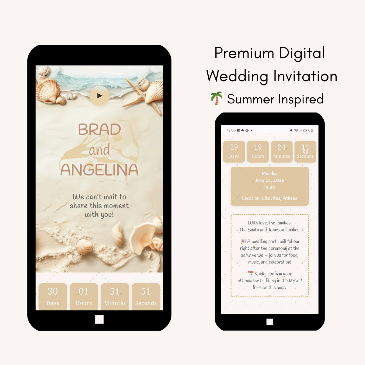 Summer-Inspired Interactive & Personalized Wedding Invitation Website
