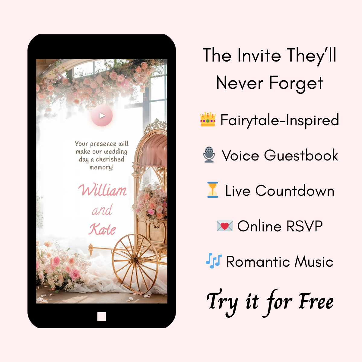 Fairytale Inspired Interactive & Personalized Wedding Invitation