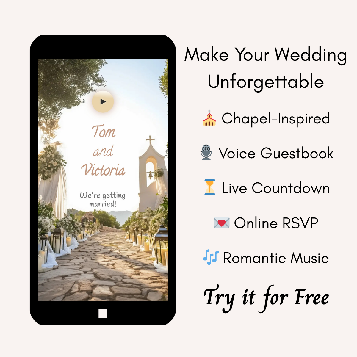 Chapel Inspired - Interactive & Personalized Wedding Invitation Website