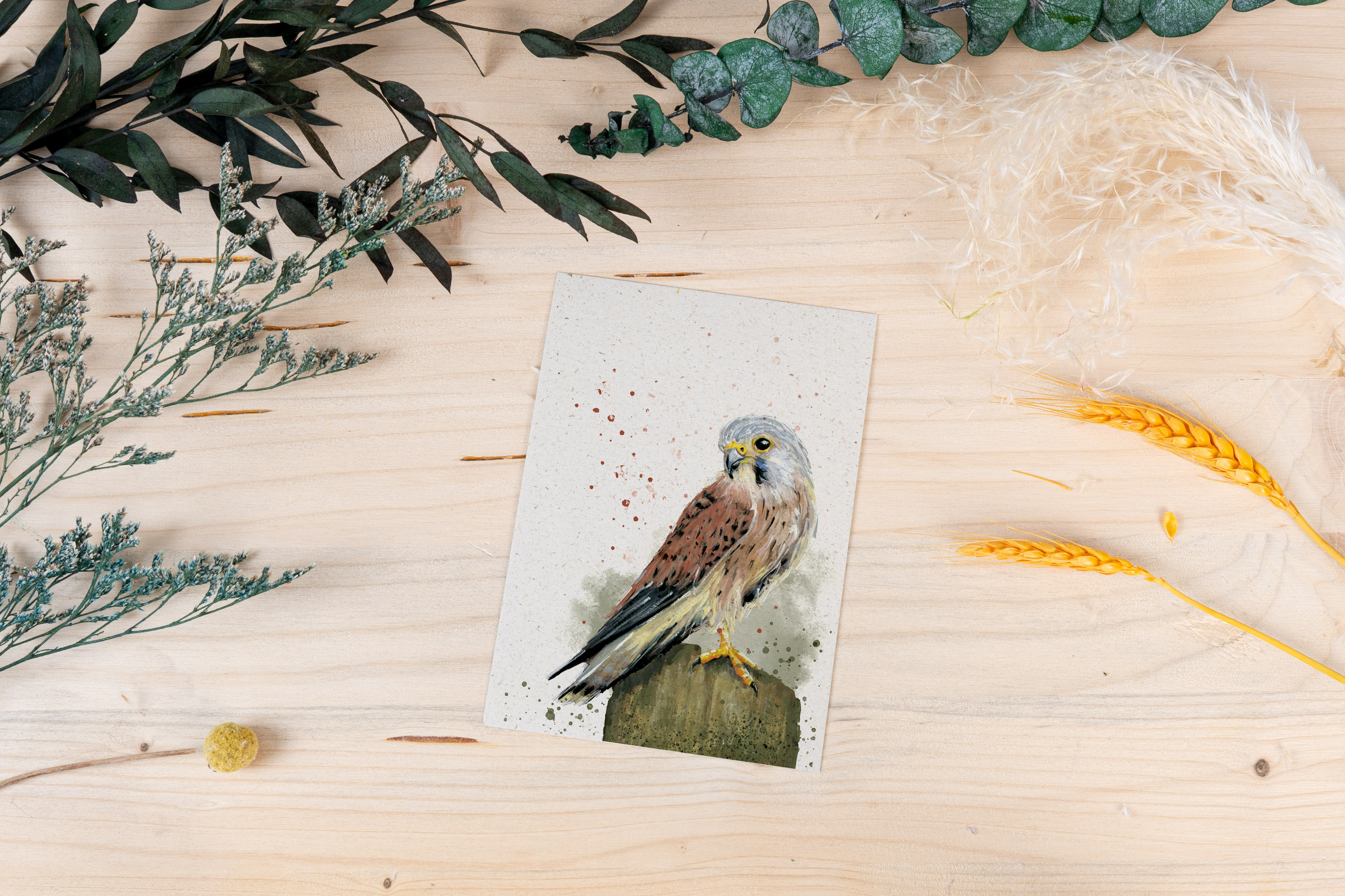 Grußkarte "Wächter der Mauer - Turmfalke"