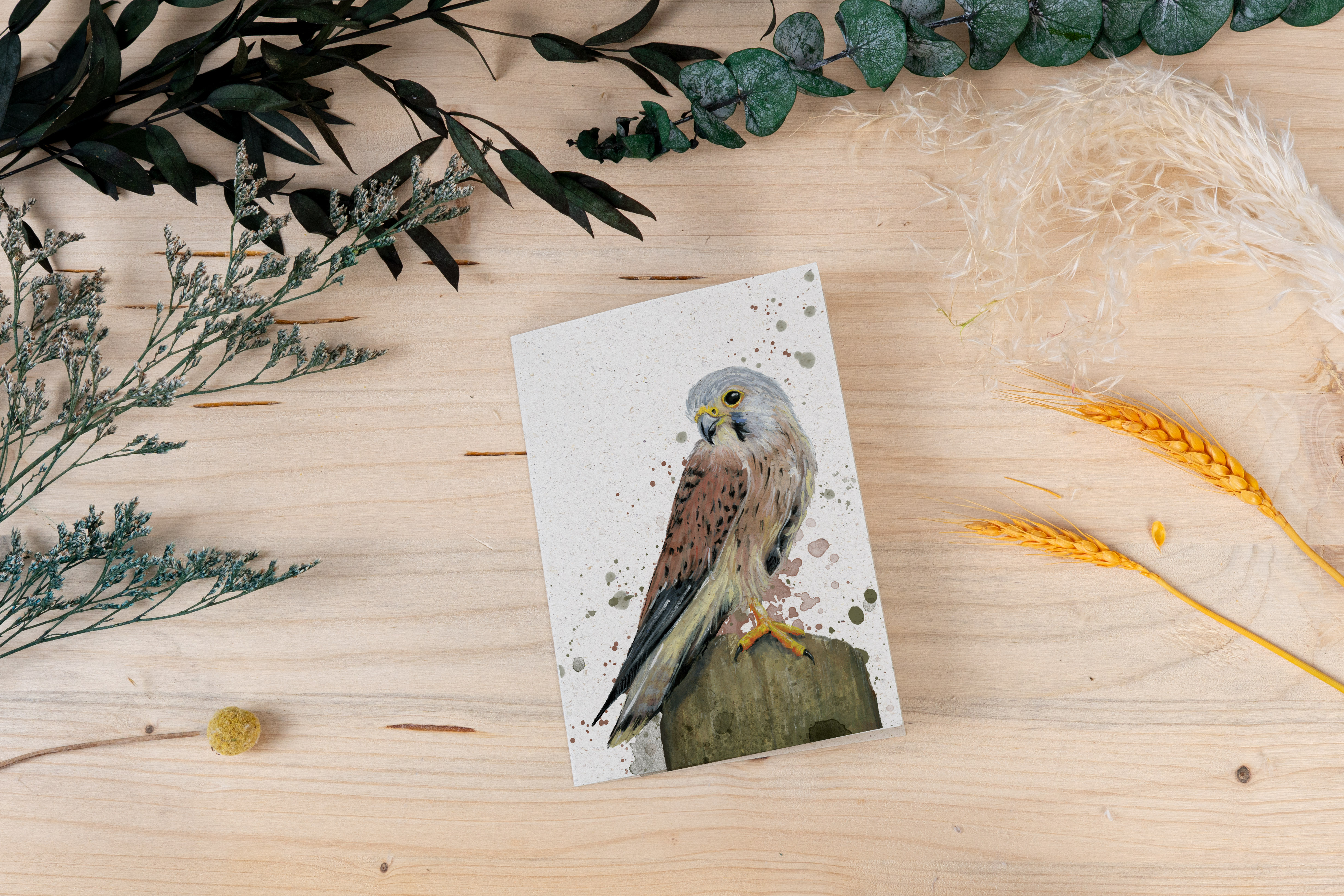 Grußkarte "Wächter der Mauer - Turmfalke"