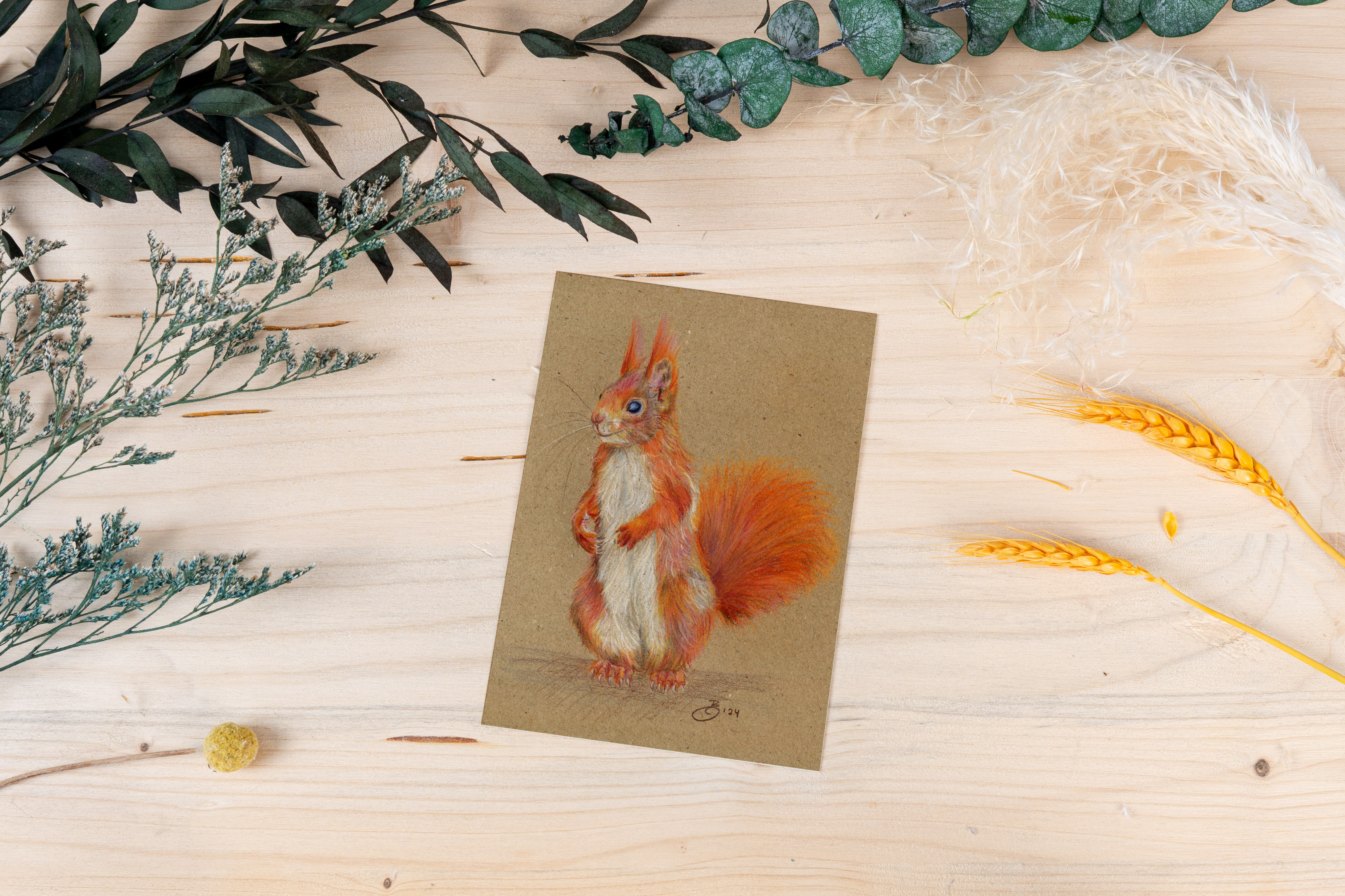 Grußkarte „Rotes Eichhörnchen“