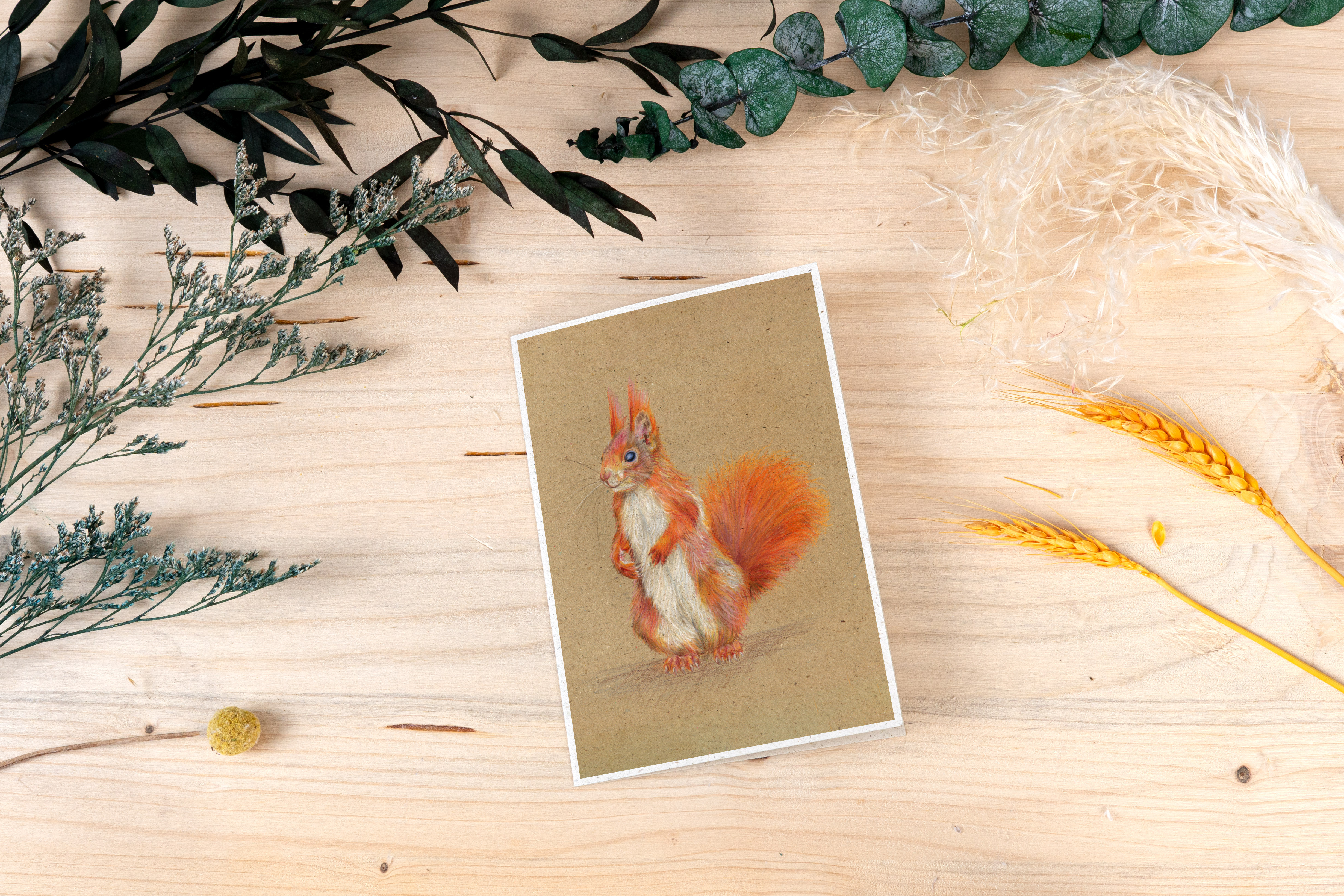 Grußkarte „Rotes Eichhörnchen“