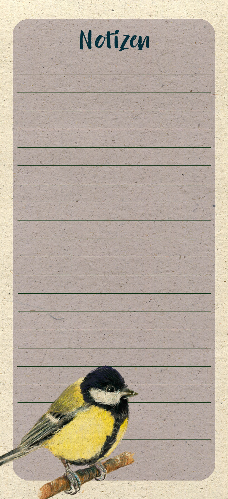 Notizblock - Kohlmeise