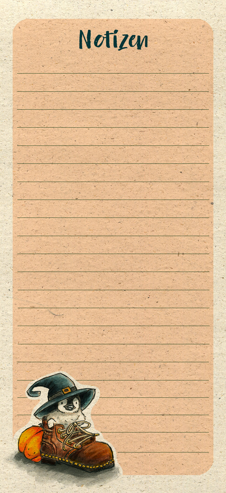 Notizblock - Pinguin im Schuh