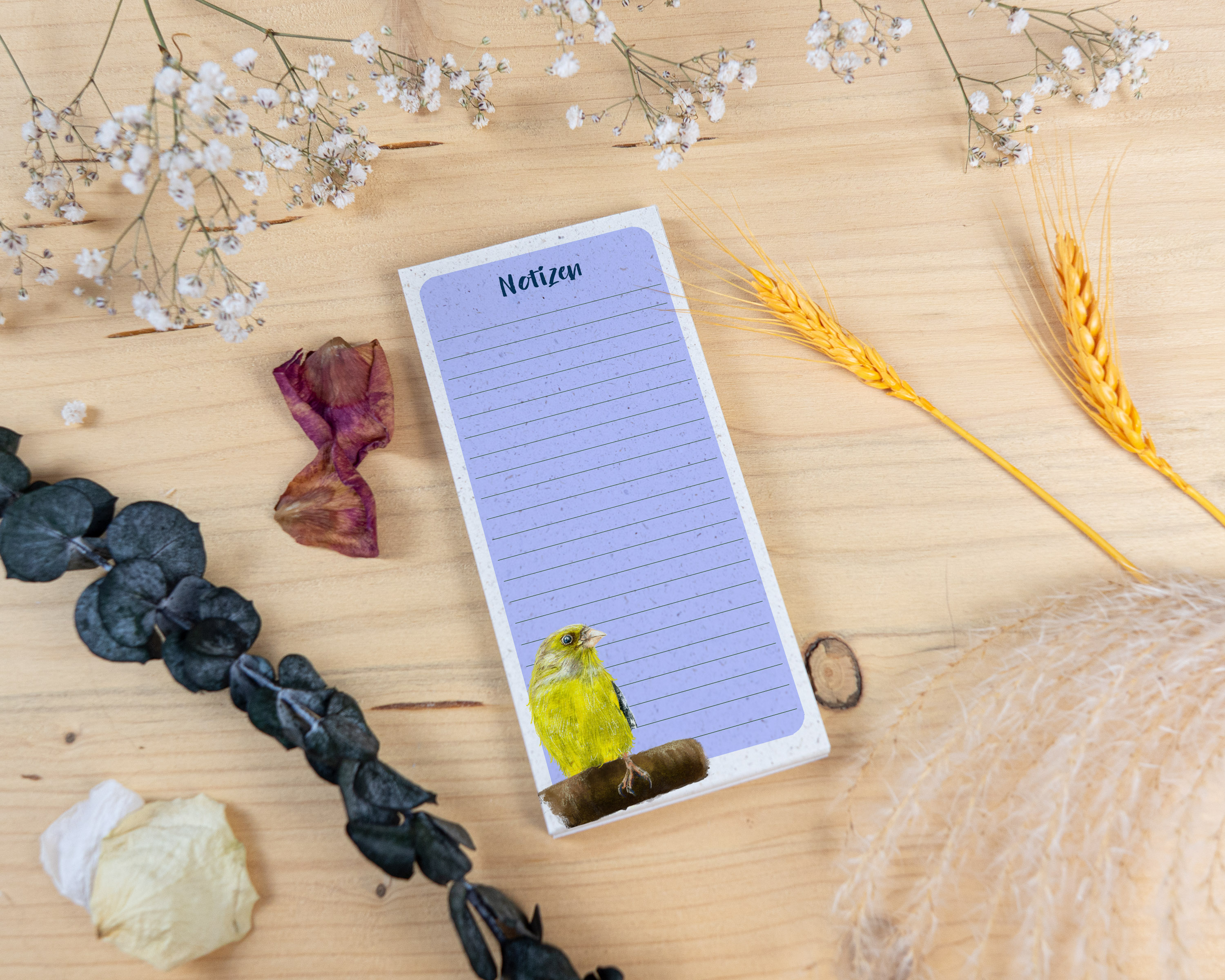 Notizblock - kleiner Grünfink