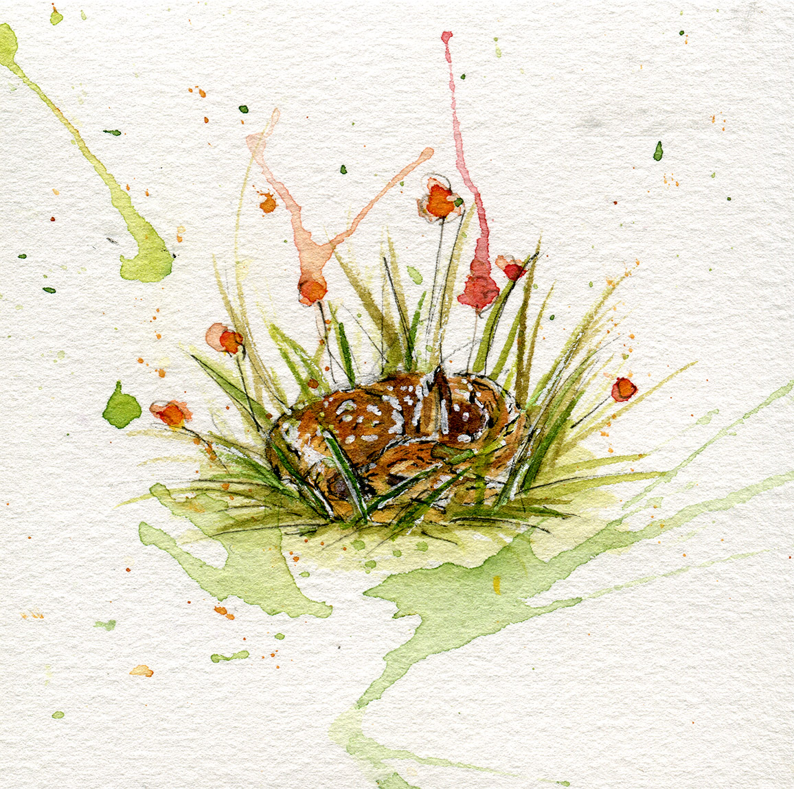 Tiny Art - Rehkitz im Gras