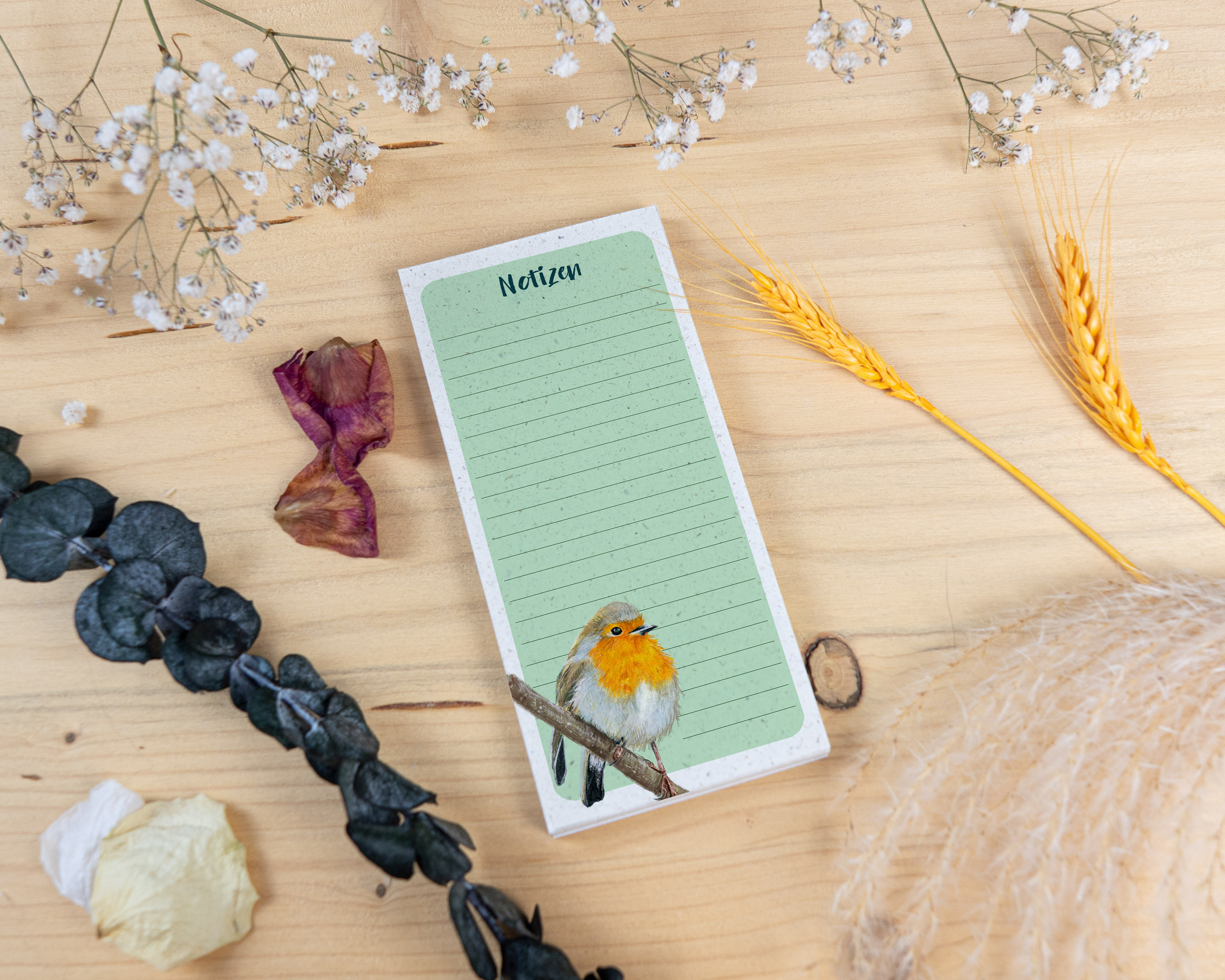 Notizblock - freches Rotkehlchen
