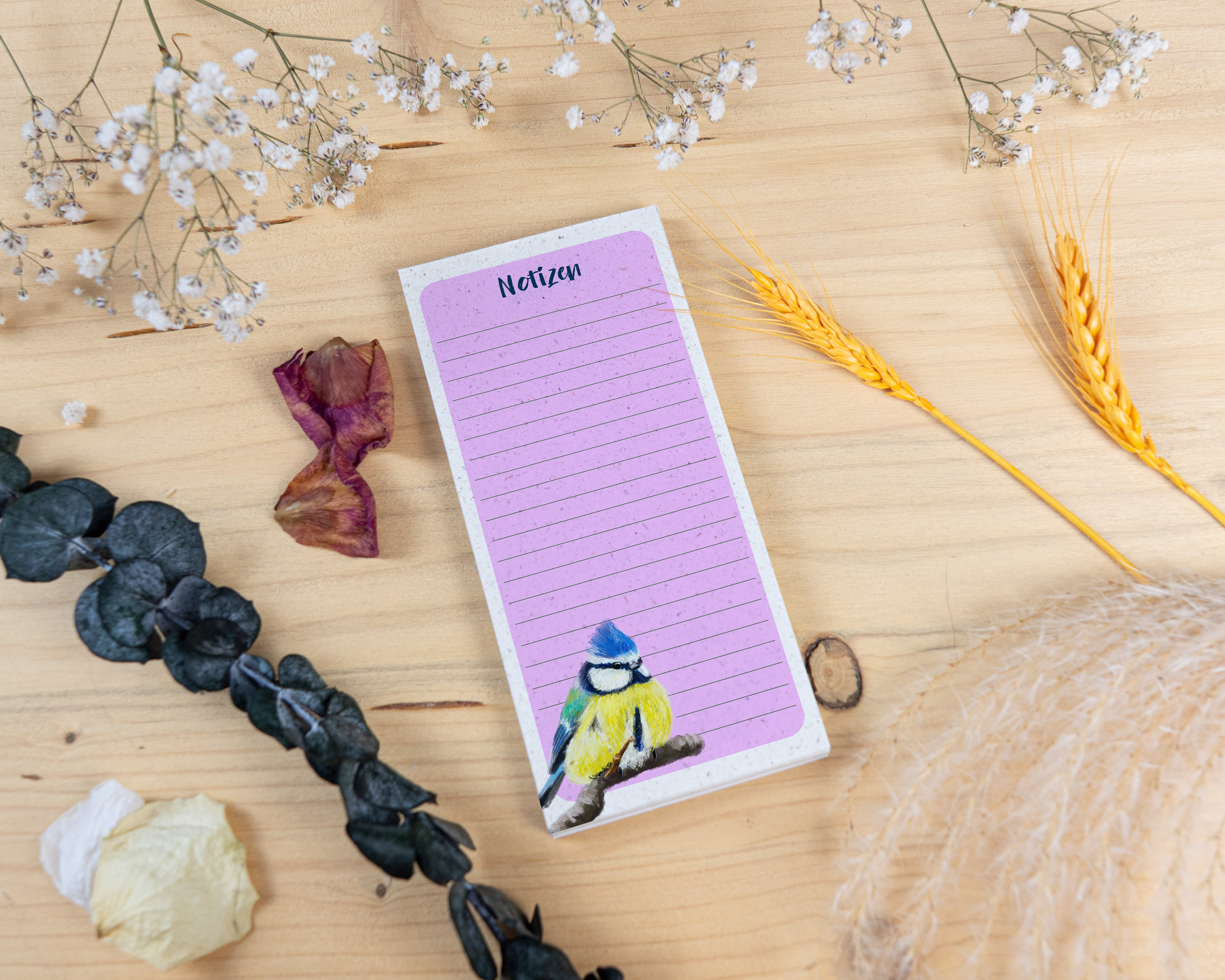 Notizblock - flauschige Meise