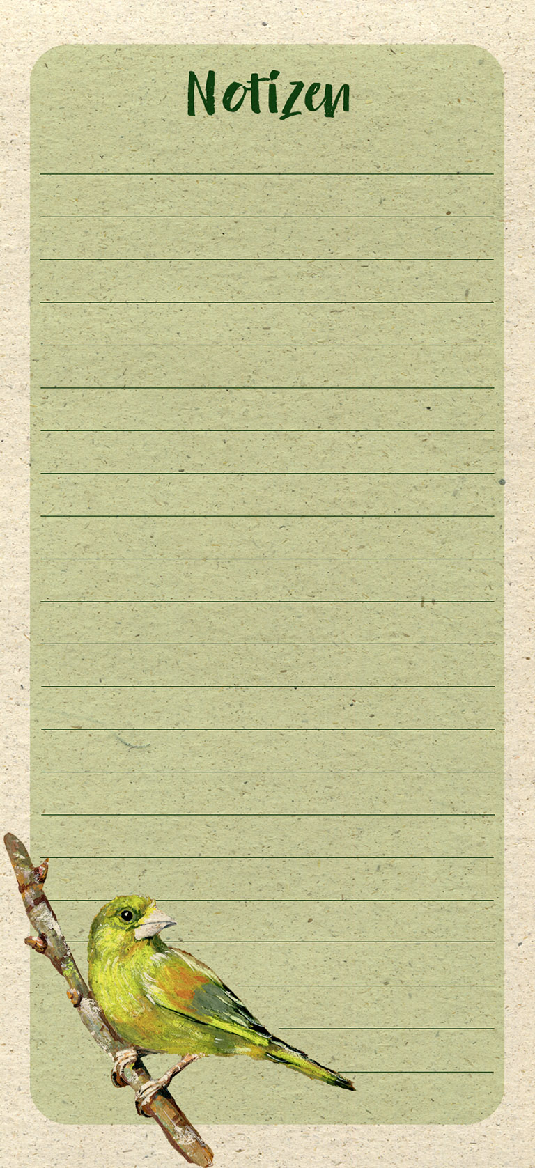 Notizblock - Grünfink