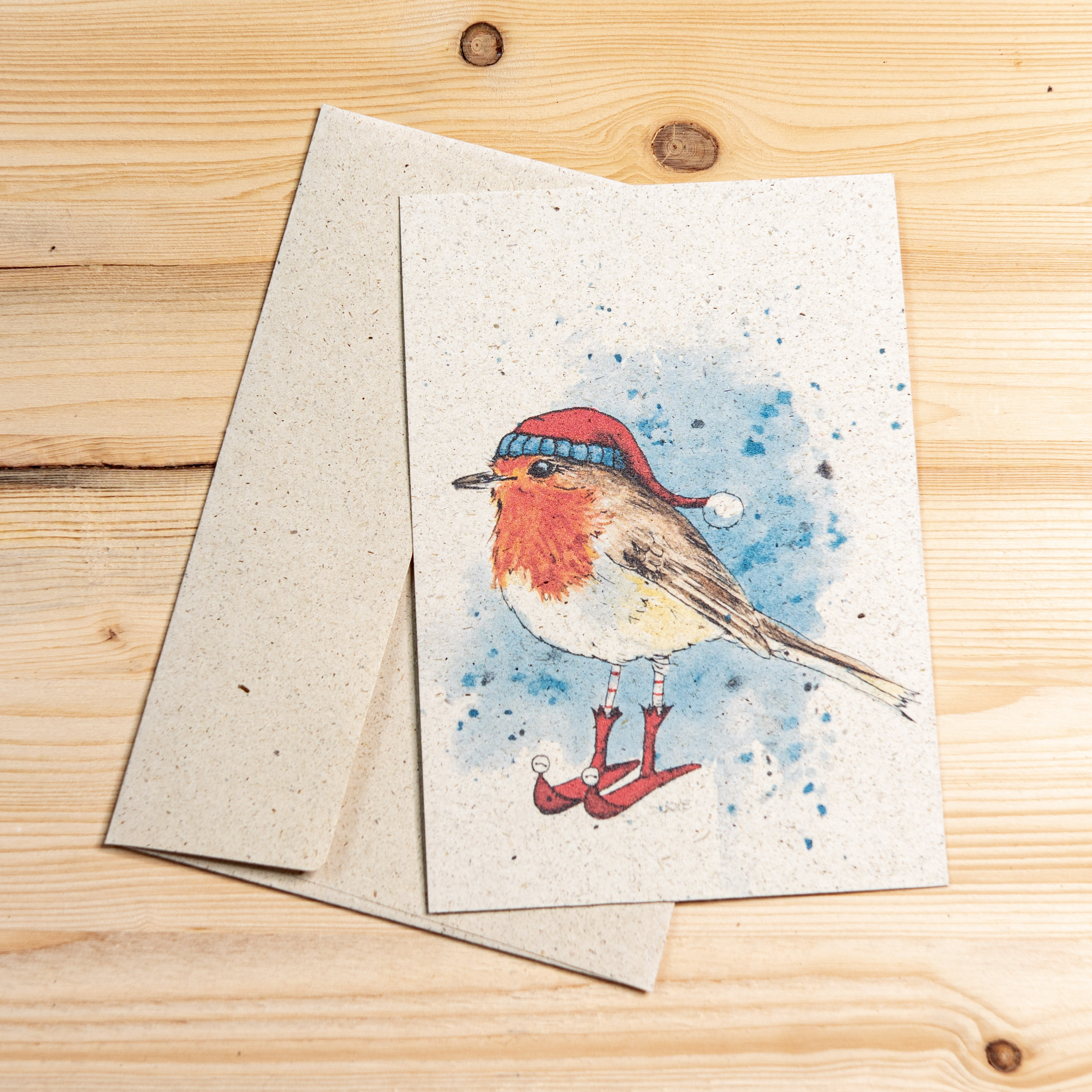 Grußkarte „Winterrotkehlchen“