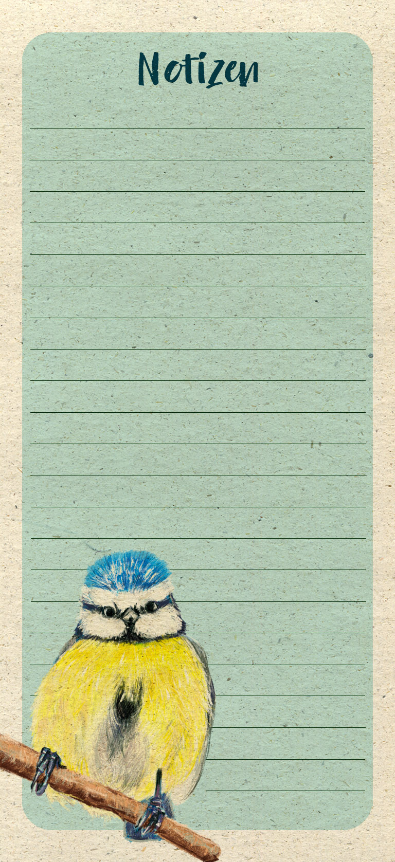 Notizblock - freche Meise