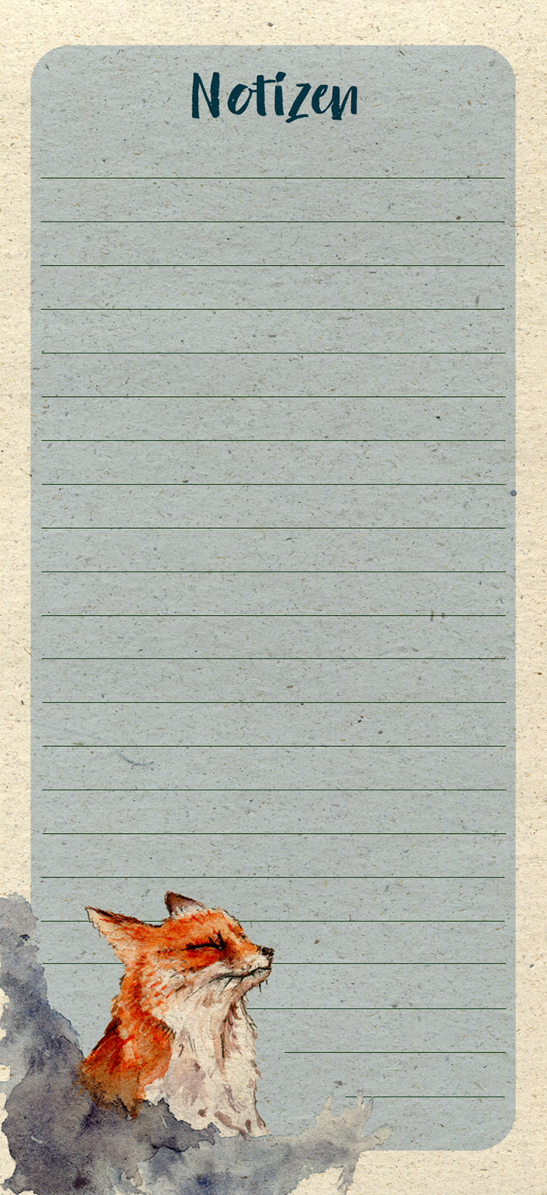 Notizblock - Fuchs