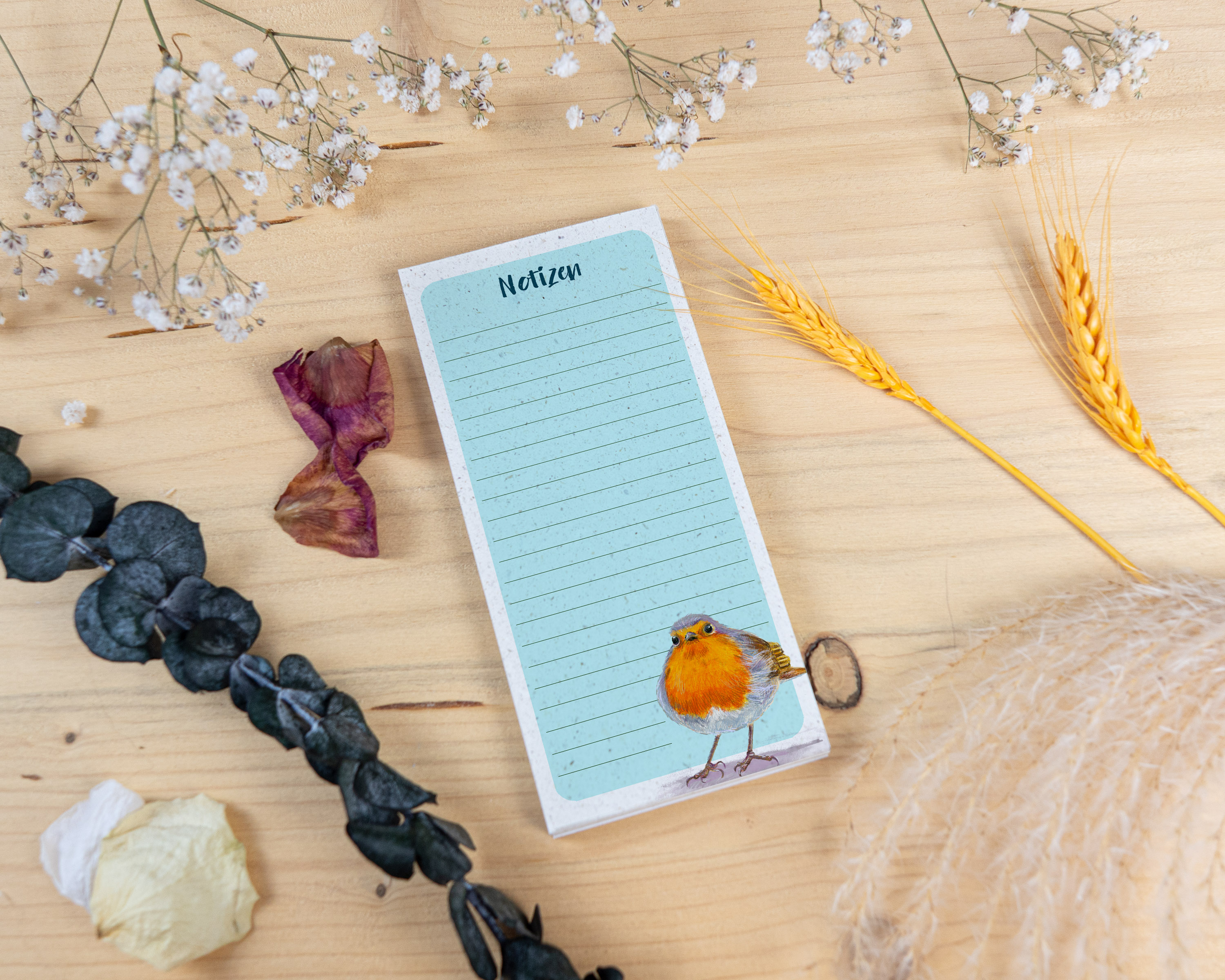 Notizblock - freches Rotkehlchen