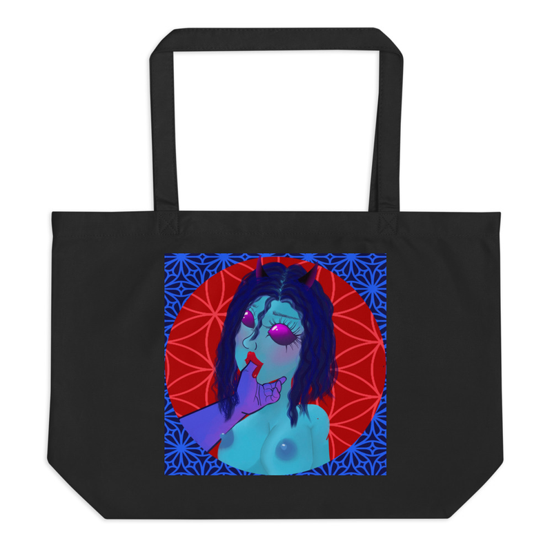 Blue Raspberry Sucker Large organic tote bag