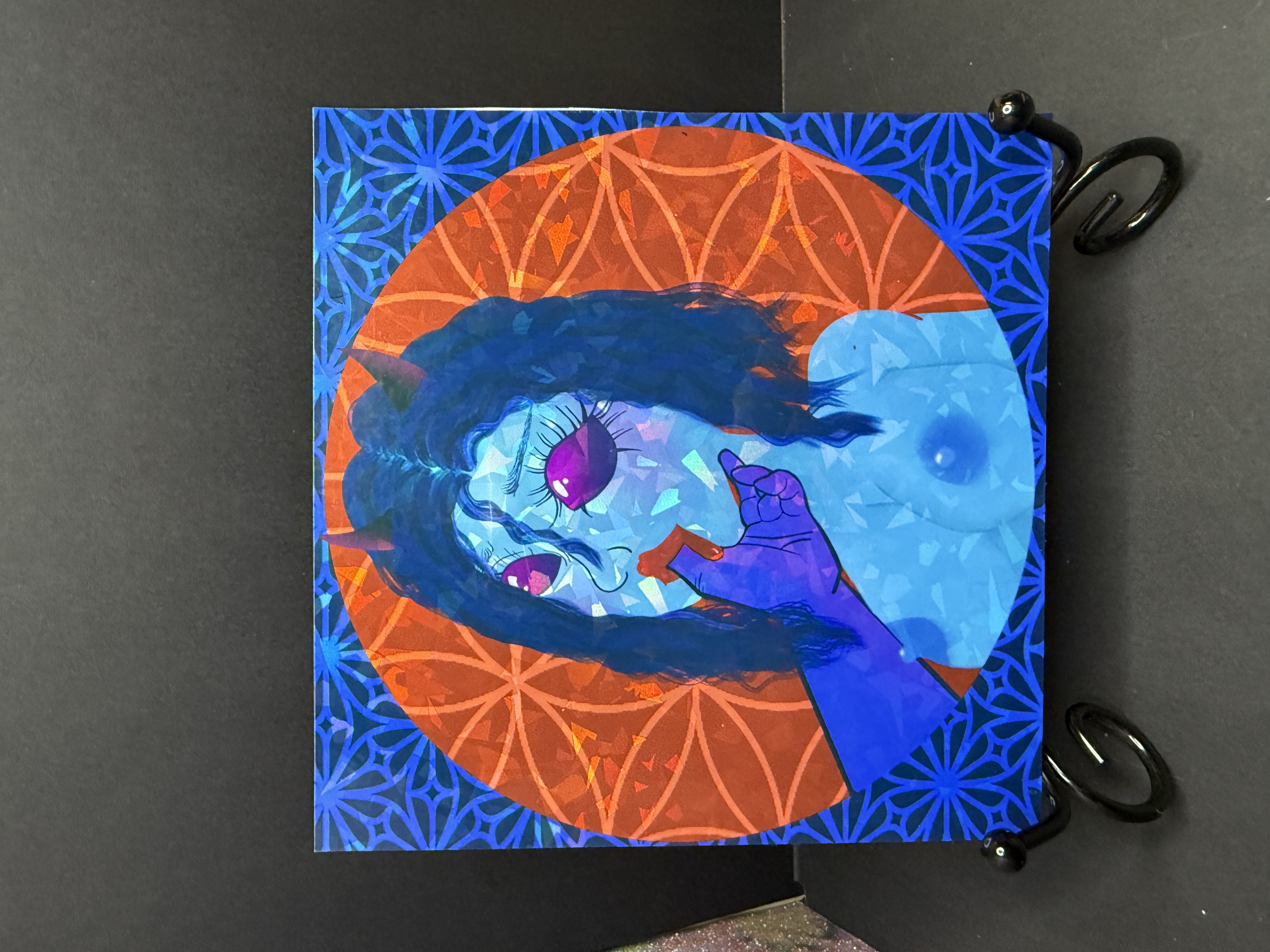 Blue Raspberry Sucker Holographic Print