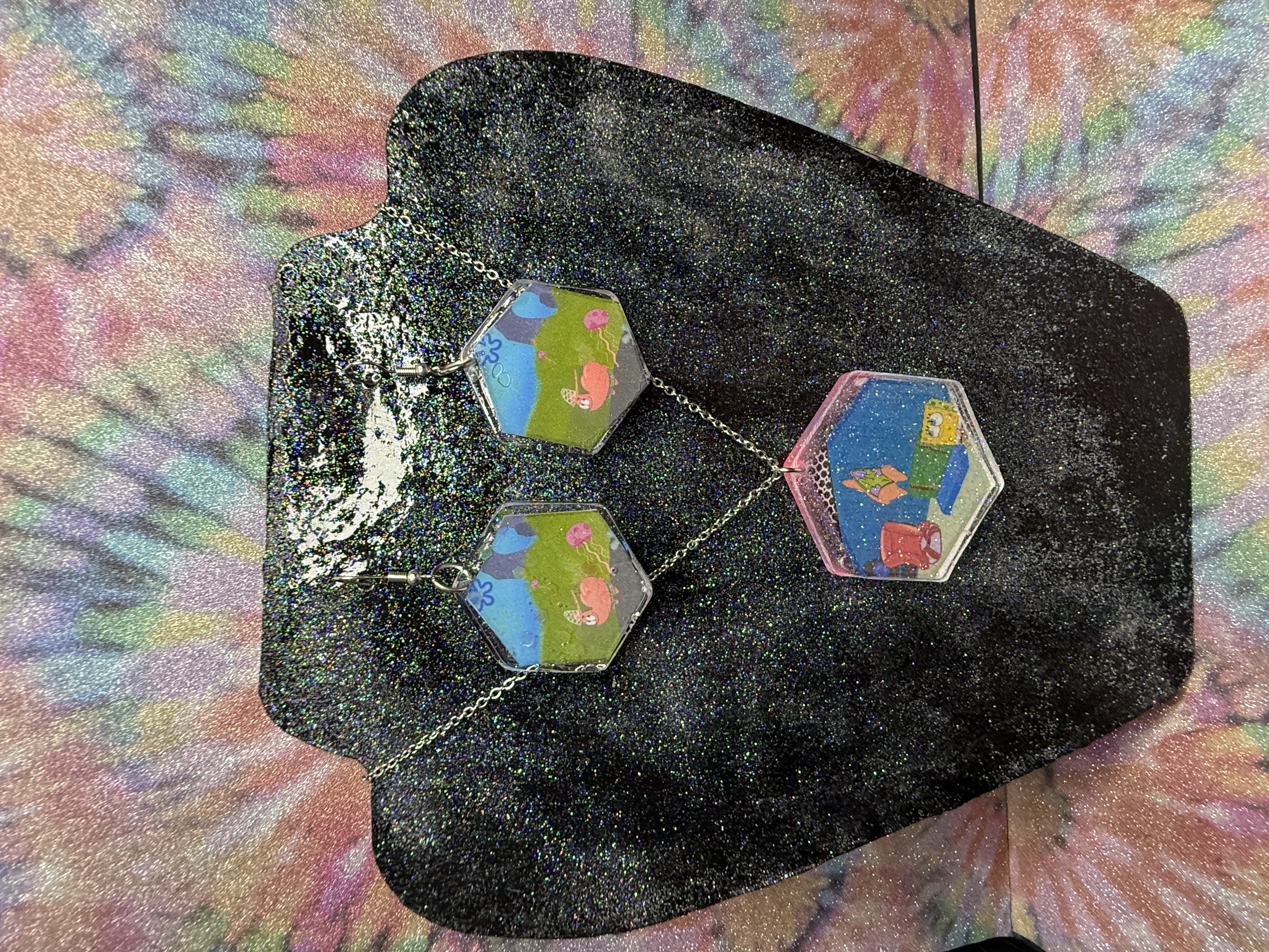 SpongeBob Inspired Earring and Necklace Set