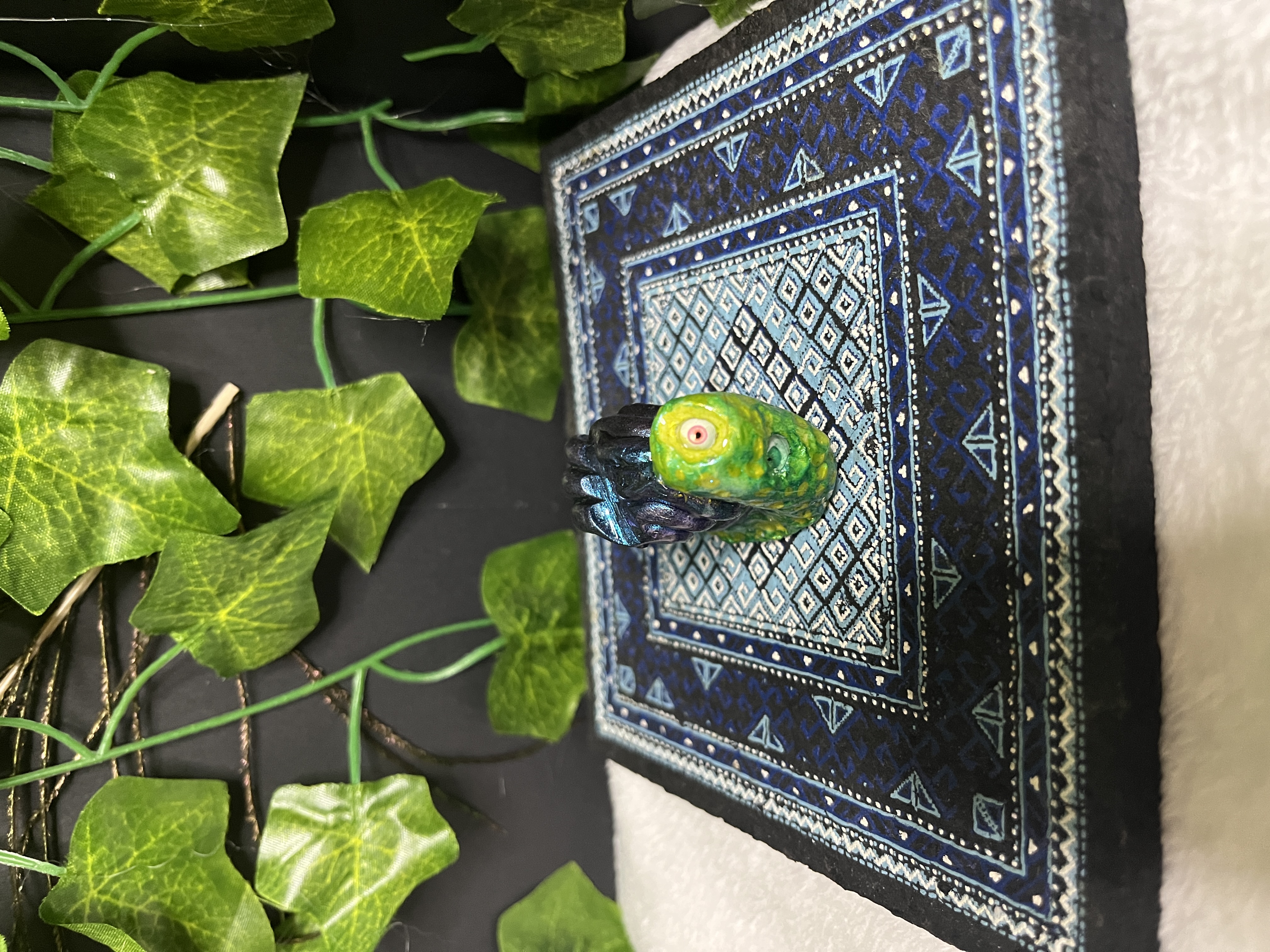 Green and Black with Purple Shimmer Dab Tool Holder