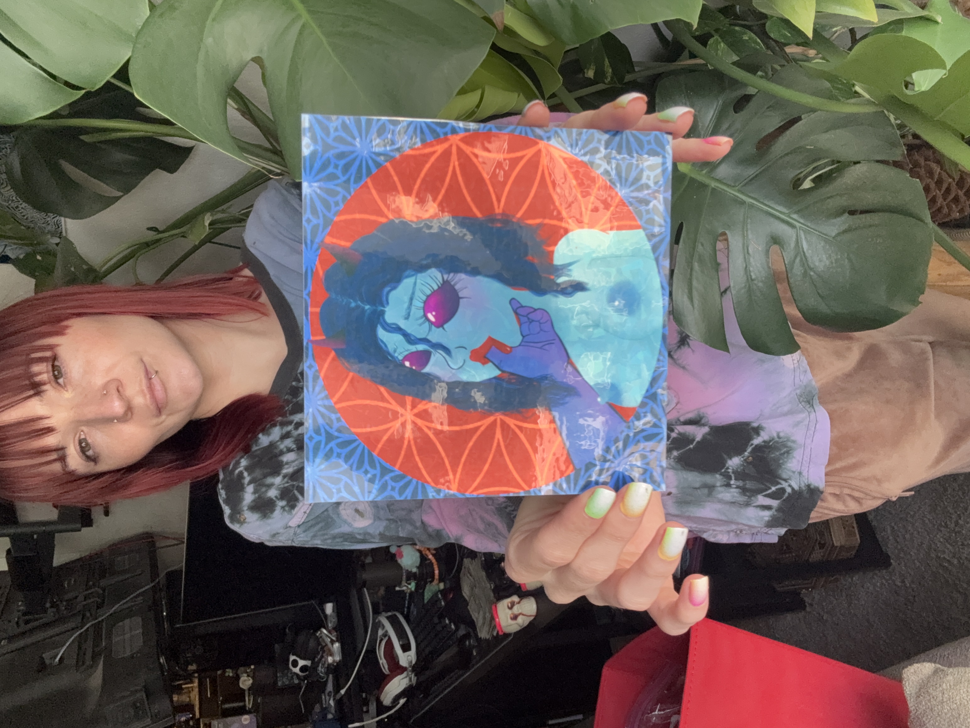 Blue Raspberry Sucker Holographic Print