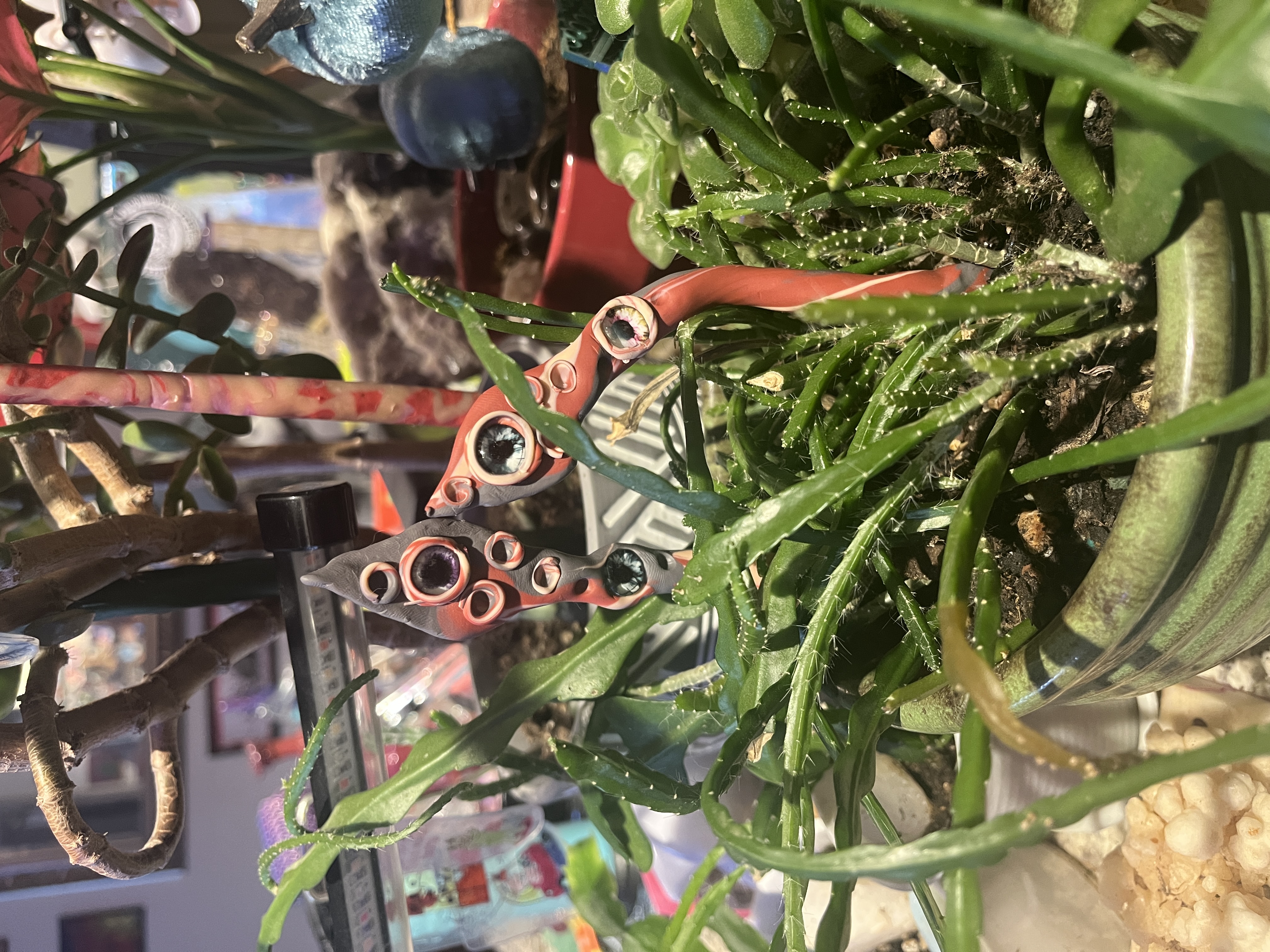 Plant Tentacle Decoration Red and Grey