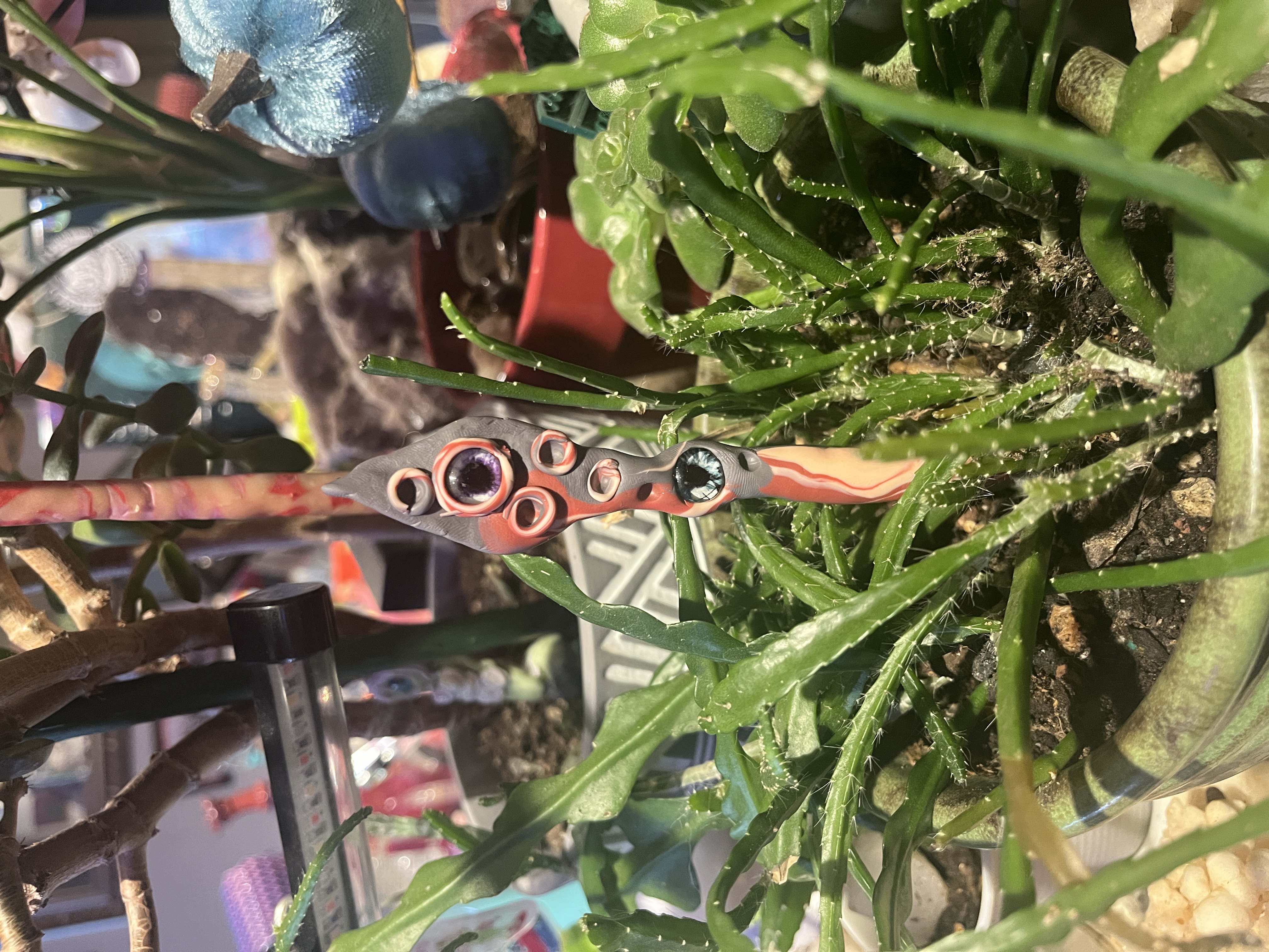 Plant Tentacle Decoration Red and Grey