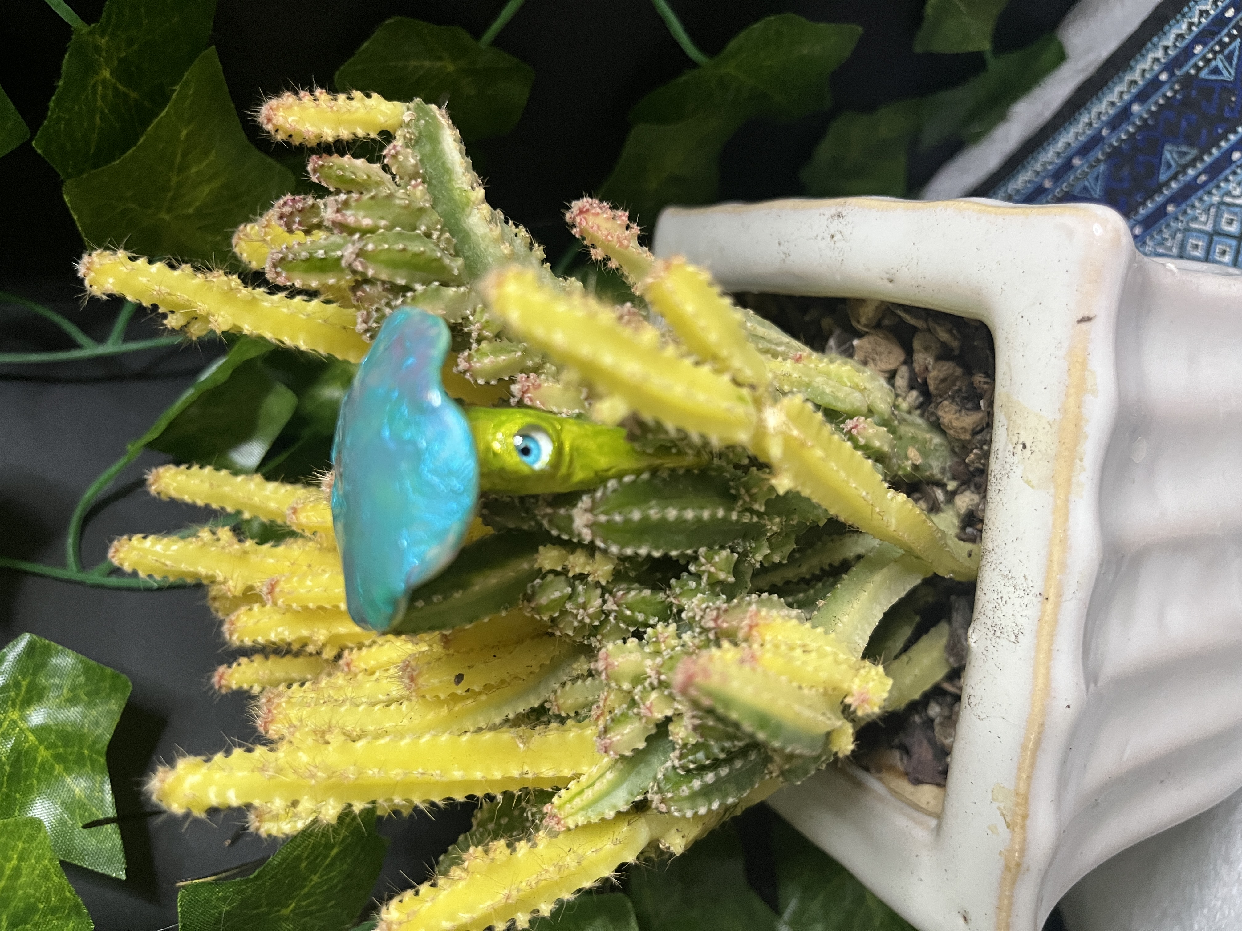  Blue and Green Mushroom Plant Friend
