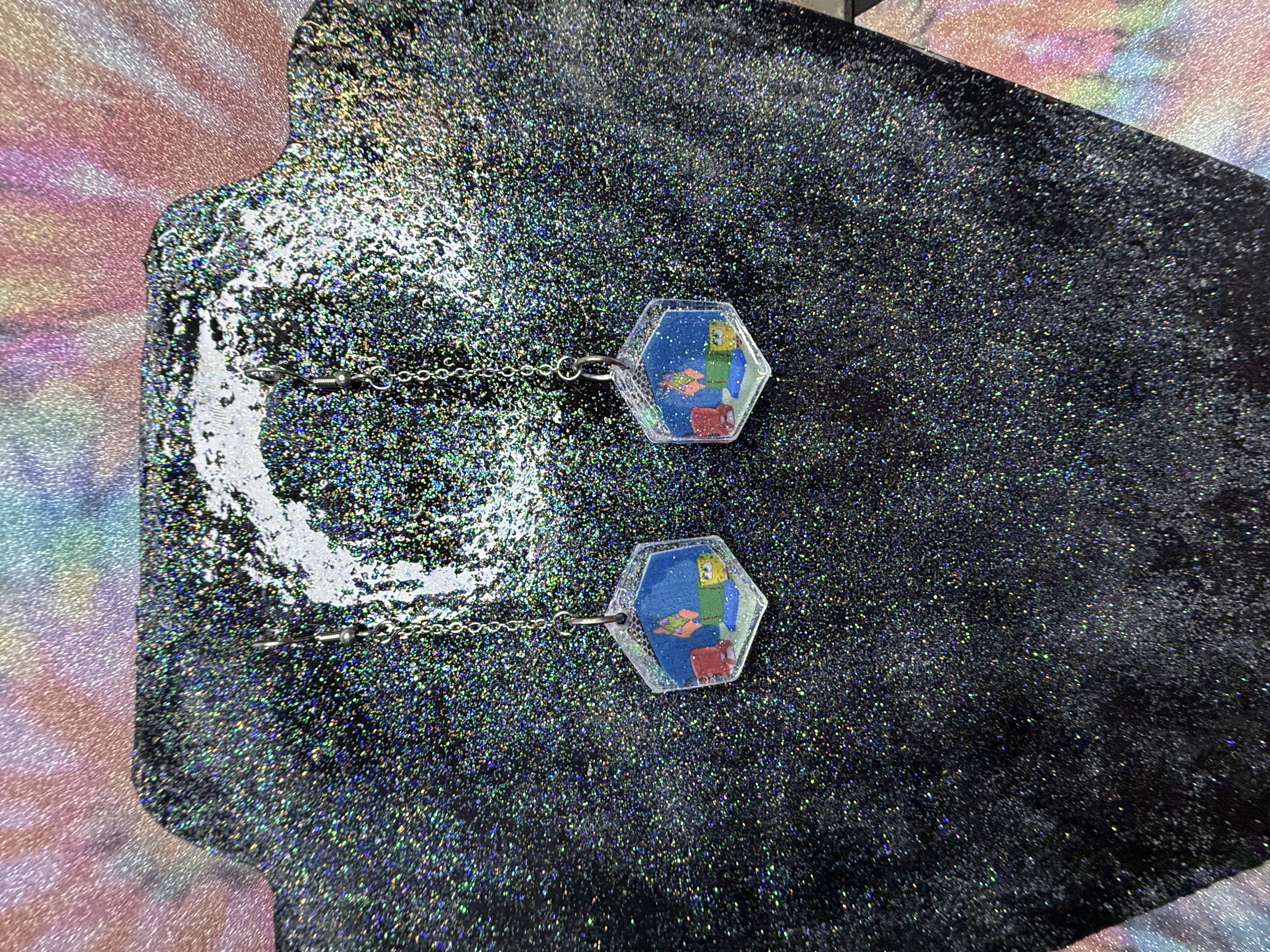 SpongeBob Inspired Dangly Earrings 