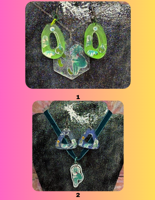 Hot Monsters Earring and Necklace Set