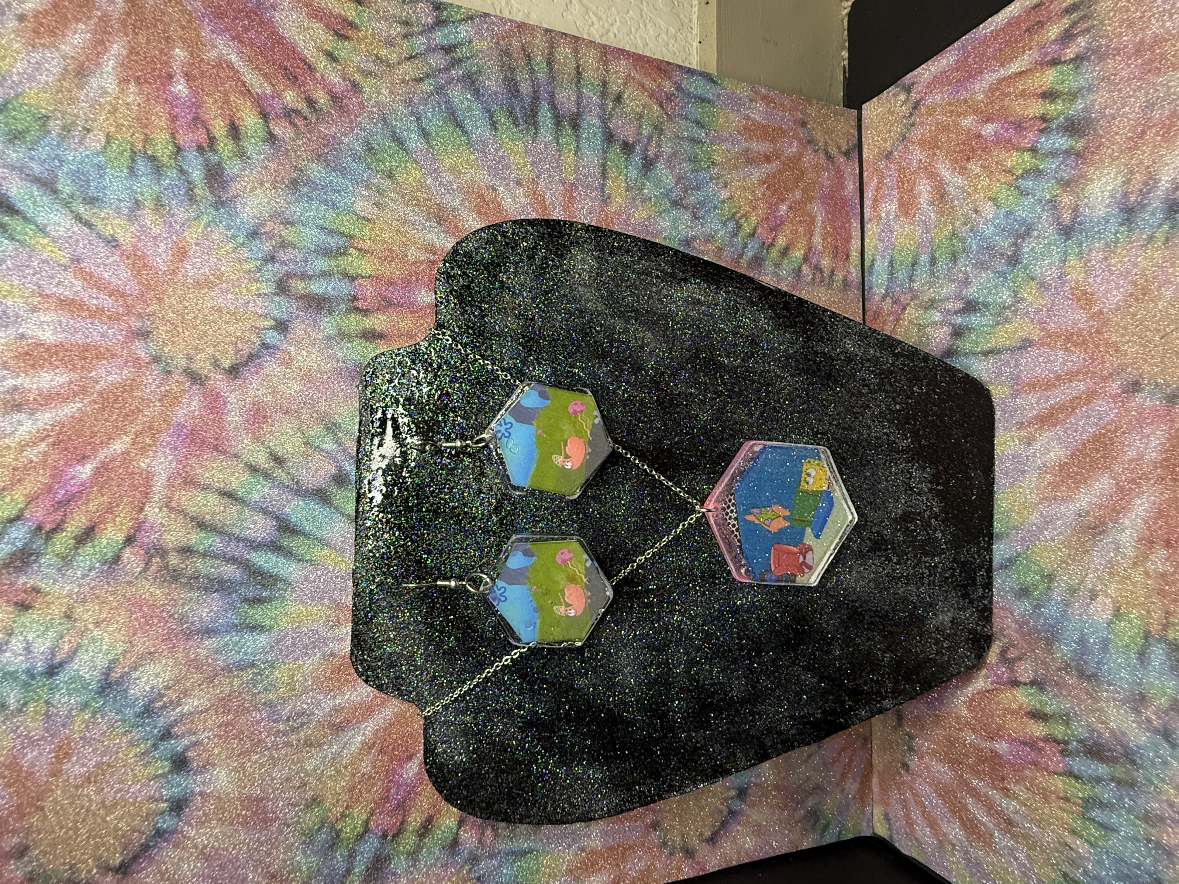 SpongeBob Inspired Earring and Necklace Set 