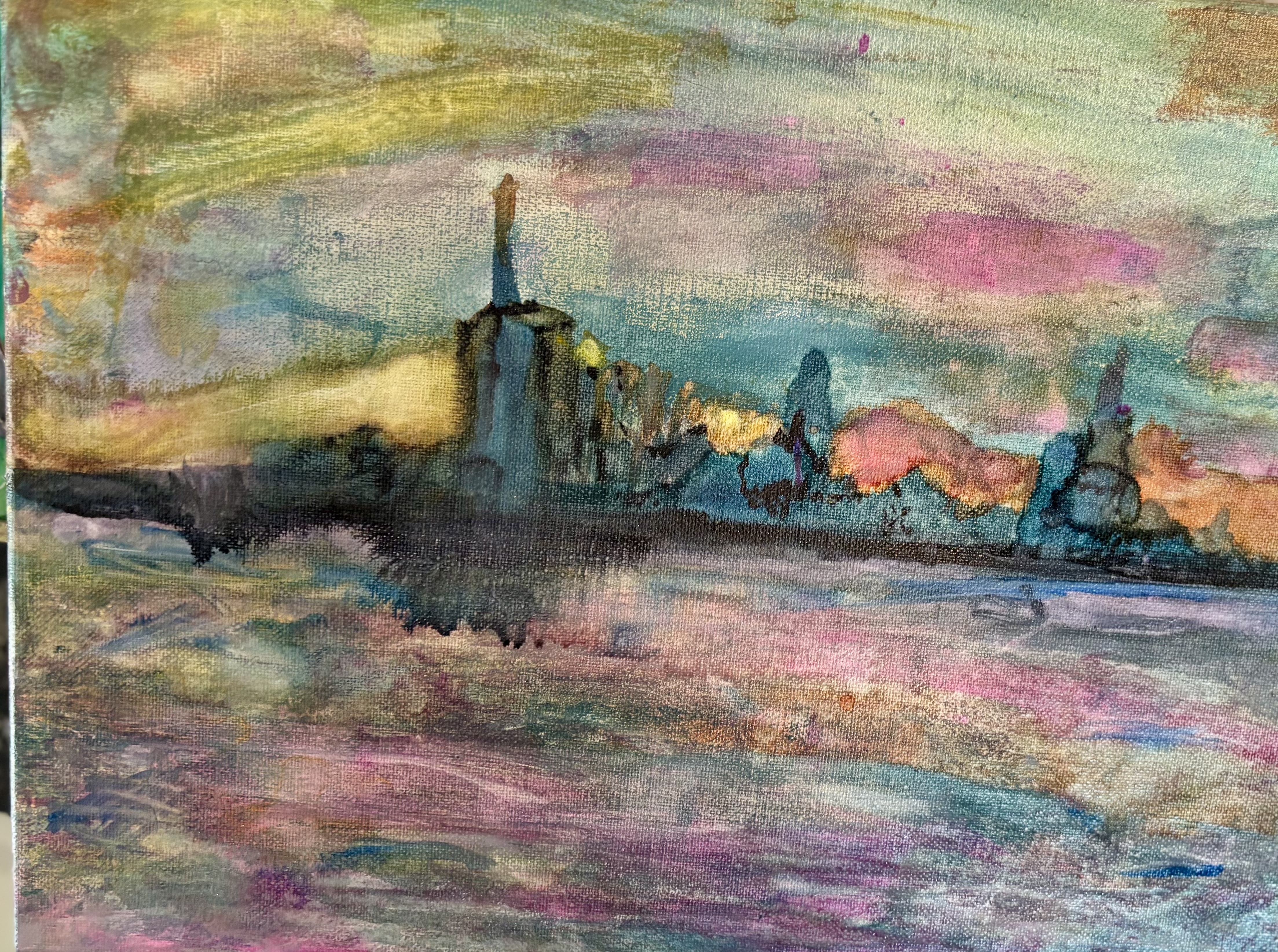Abstract Cityscape Painting  11x14