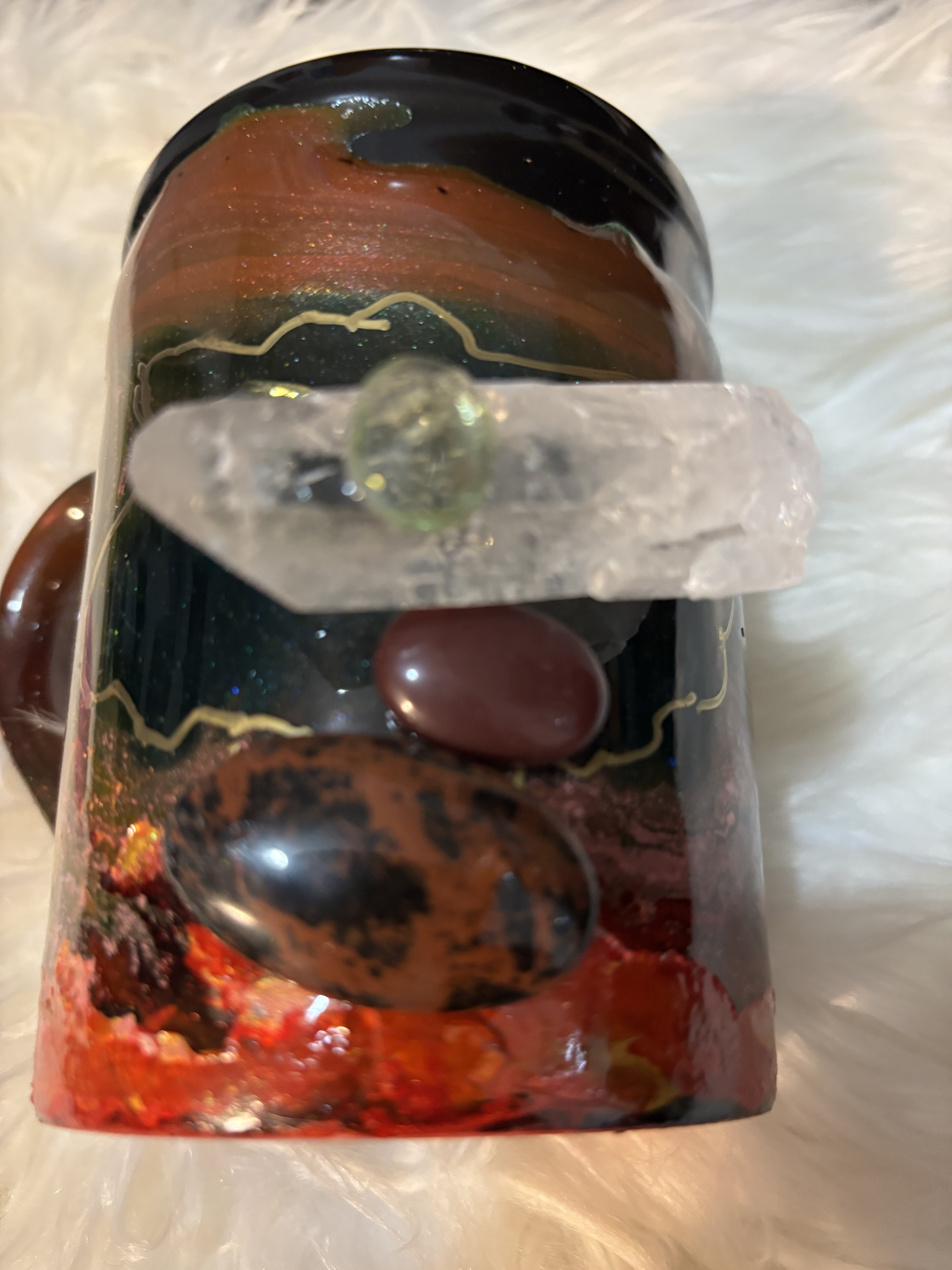 Handcrafted Mug with Crystals