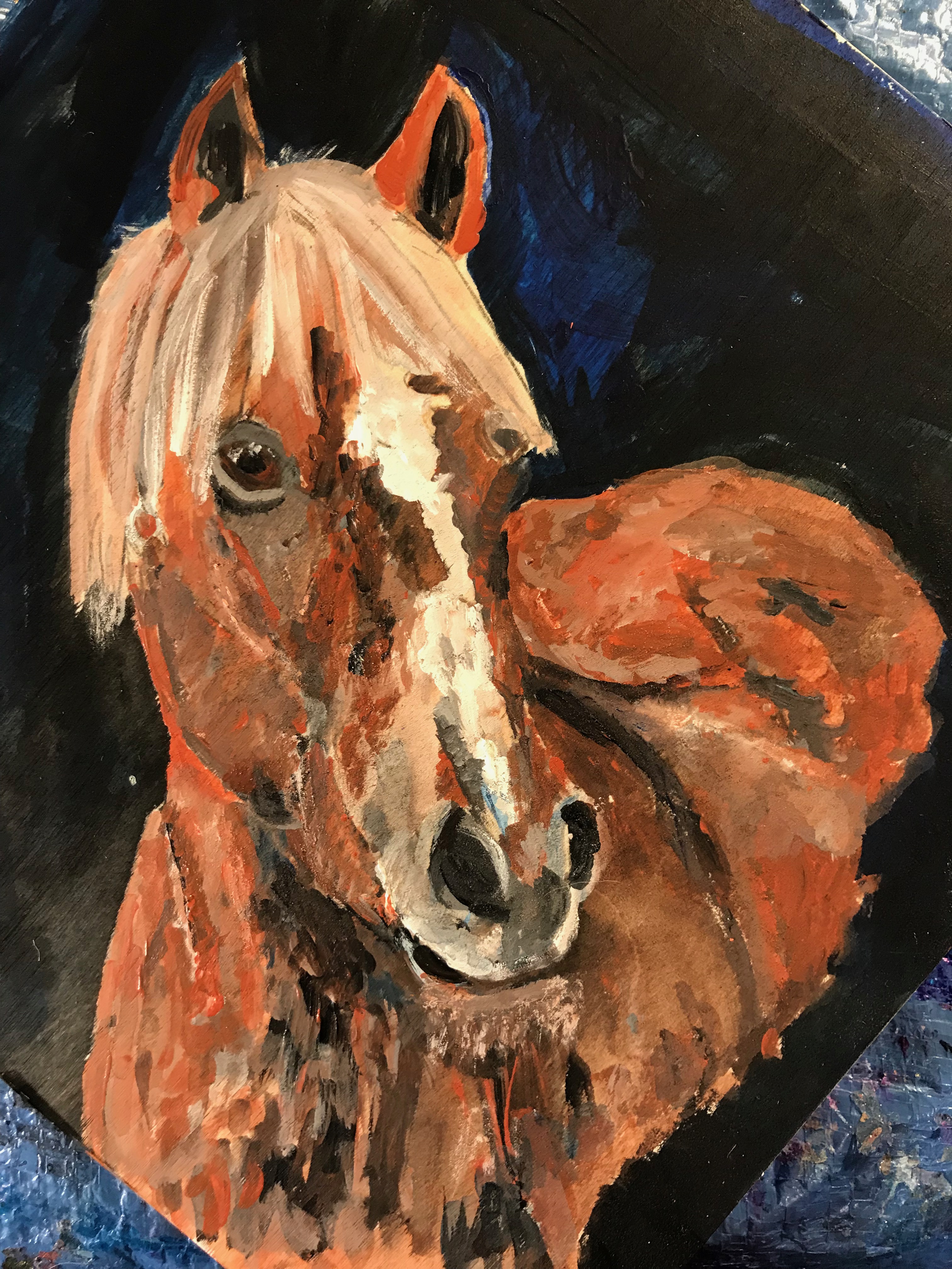 Hand-Painted Horse Portrait (8x8 on cradled wood panel)