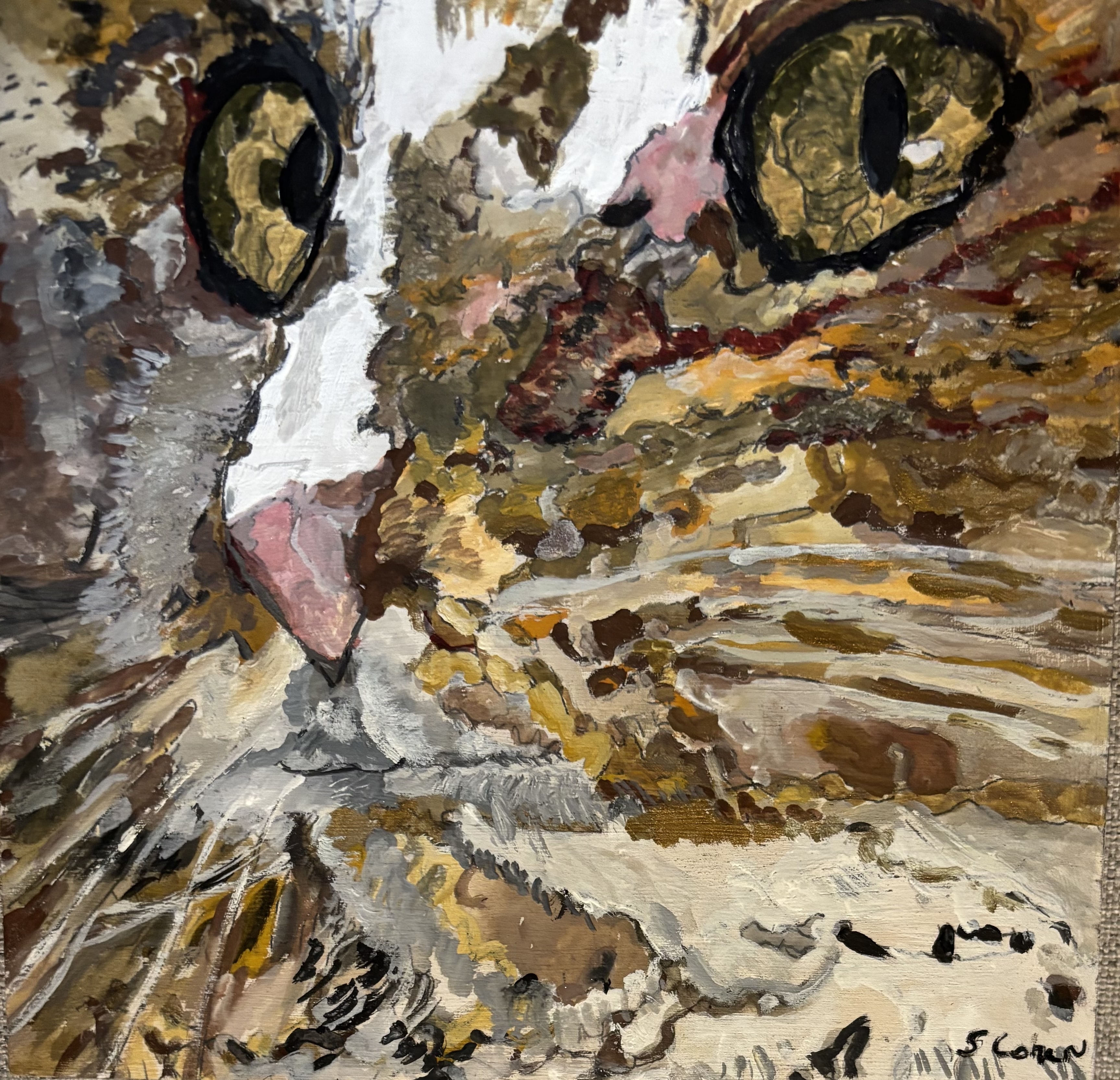 Original Cat Painting (8x8 cradled wood panel)