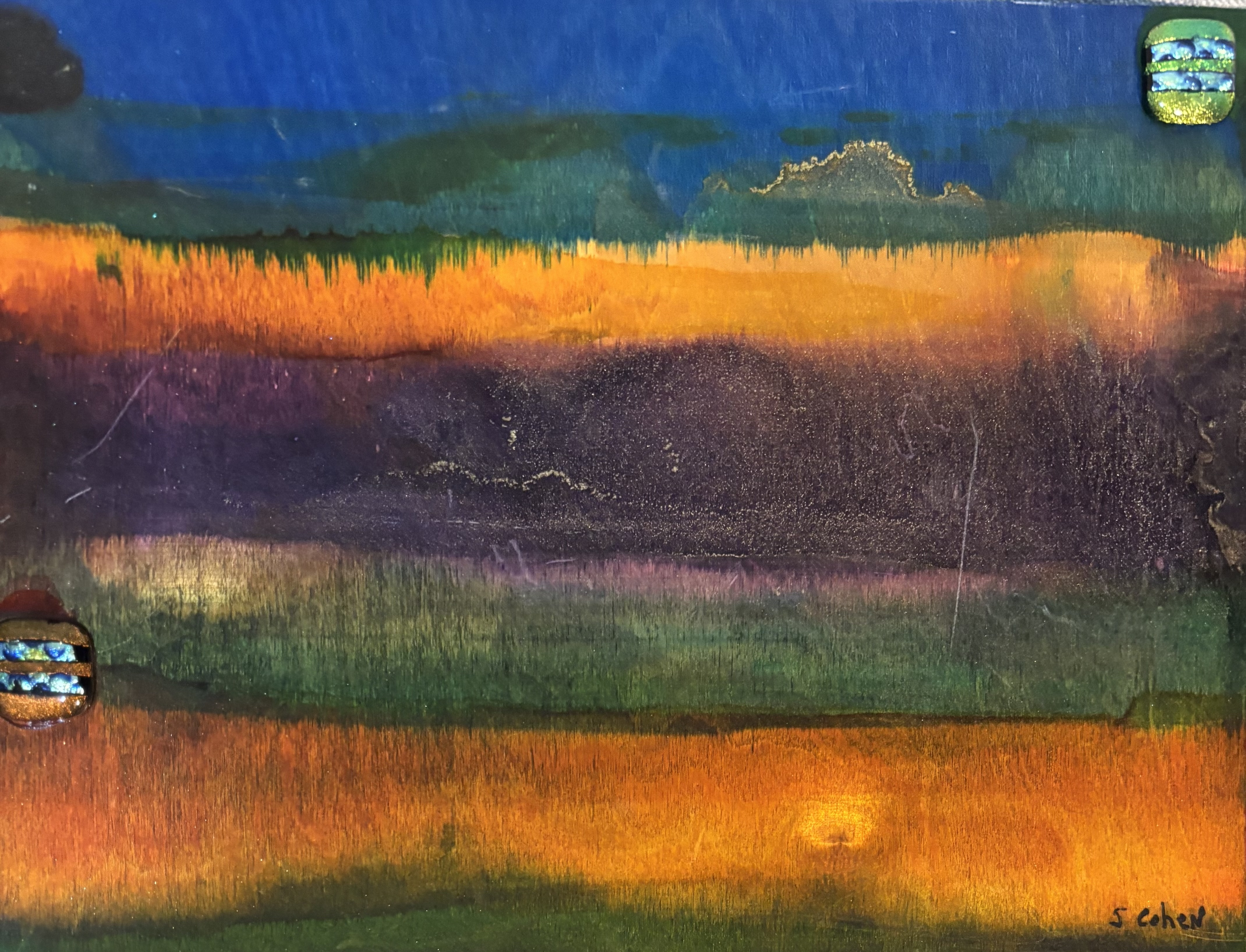 Abstract Landscape Painting (12x16 on cradled wood panel)