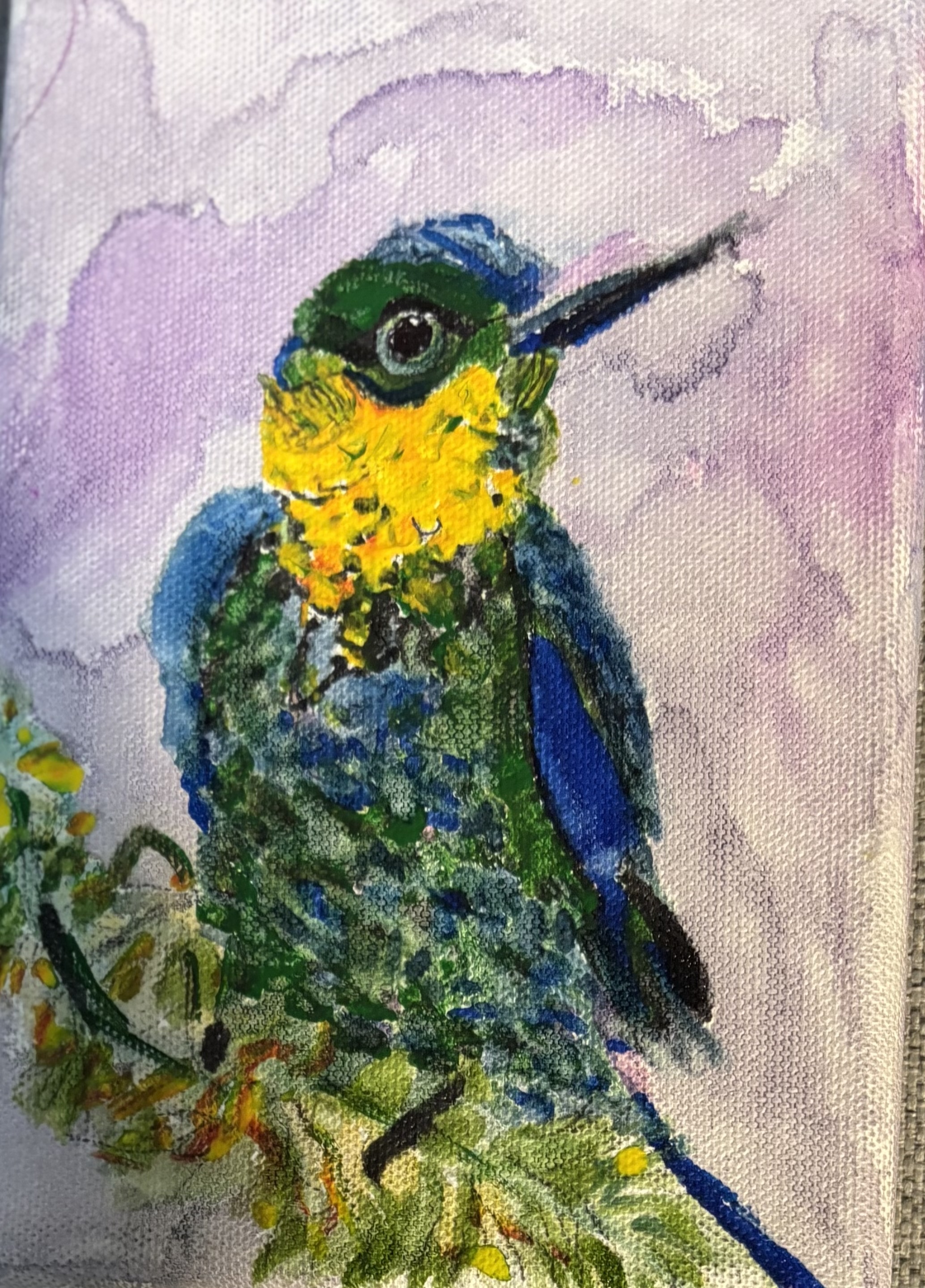 Hand-painted Bird Canvas Art (5x7 canvas).    SOLD