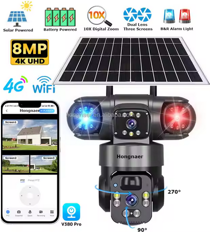 Caméra de surveillance solaire 8MP