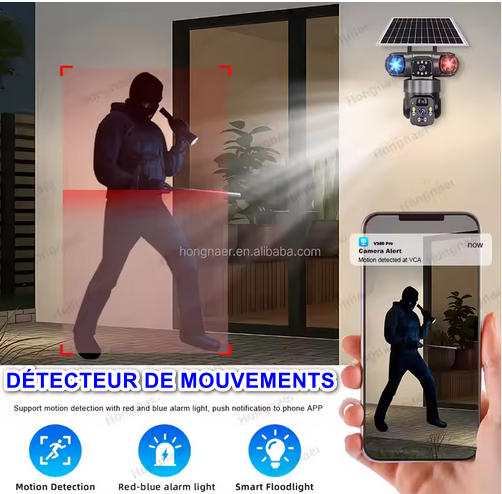 Caméra de surveillance solaire 8MP