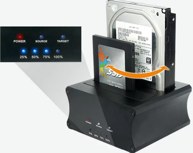 Station d'accueil pour disques durs et clonage de disques dur