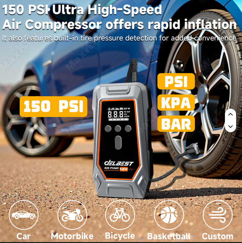 10-in-1 Booster Batterie /Démarreur de Voiture multifonction,Gonfleur de pneux